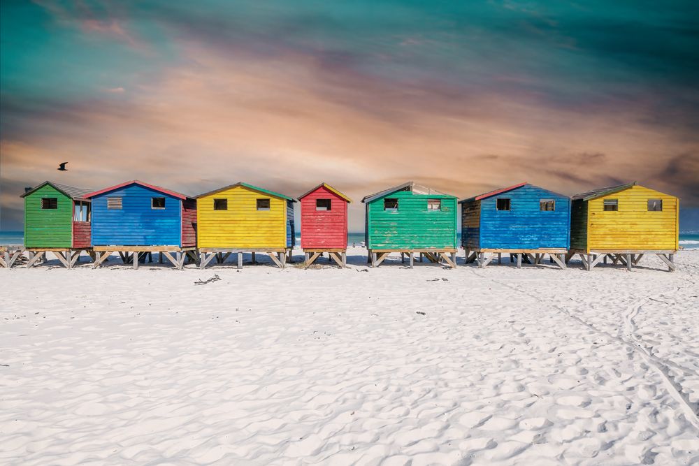 Cape Town Beach Huts 1 artwork