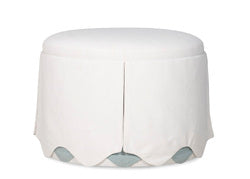 Emma Skirted Ottoman W Casters