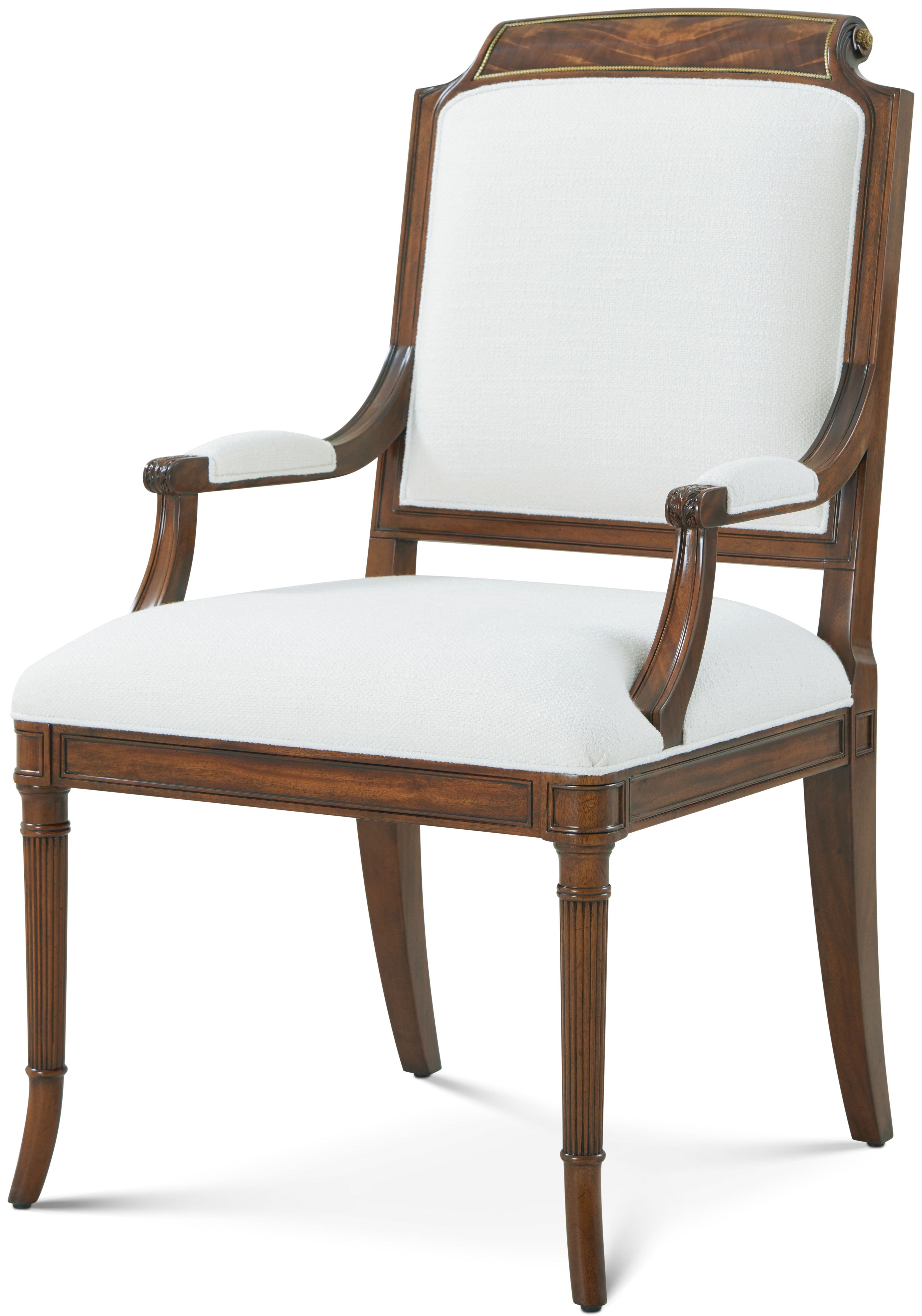 Atcombe Armchair in Khaya, Veneer, Brass - Theodore Alexander