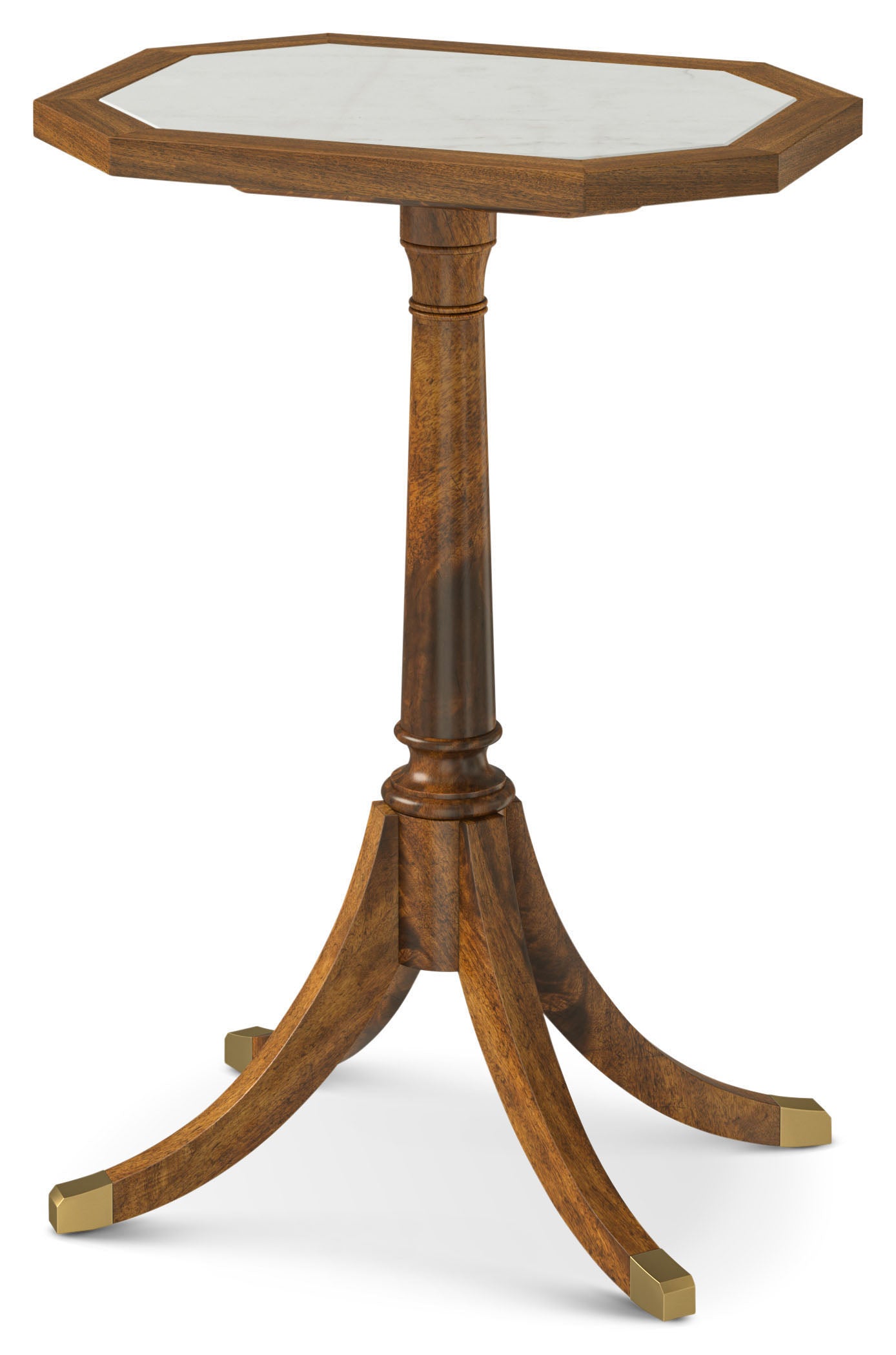 Sloane Occasional Table in VCF1903_Edwardian_Brown_MCF578.B_Medium_English / Wood, Brass, Marble - Theodore Alexander