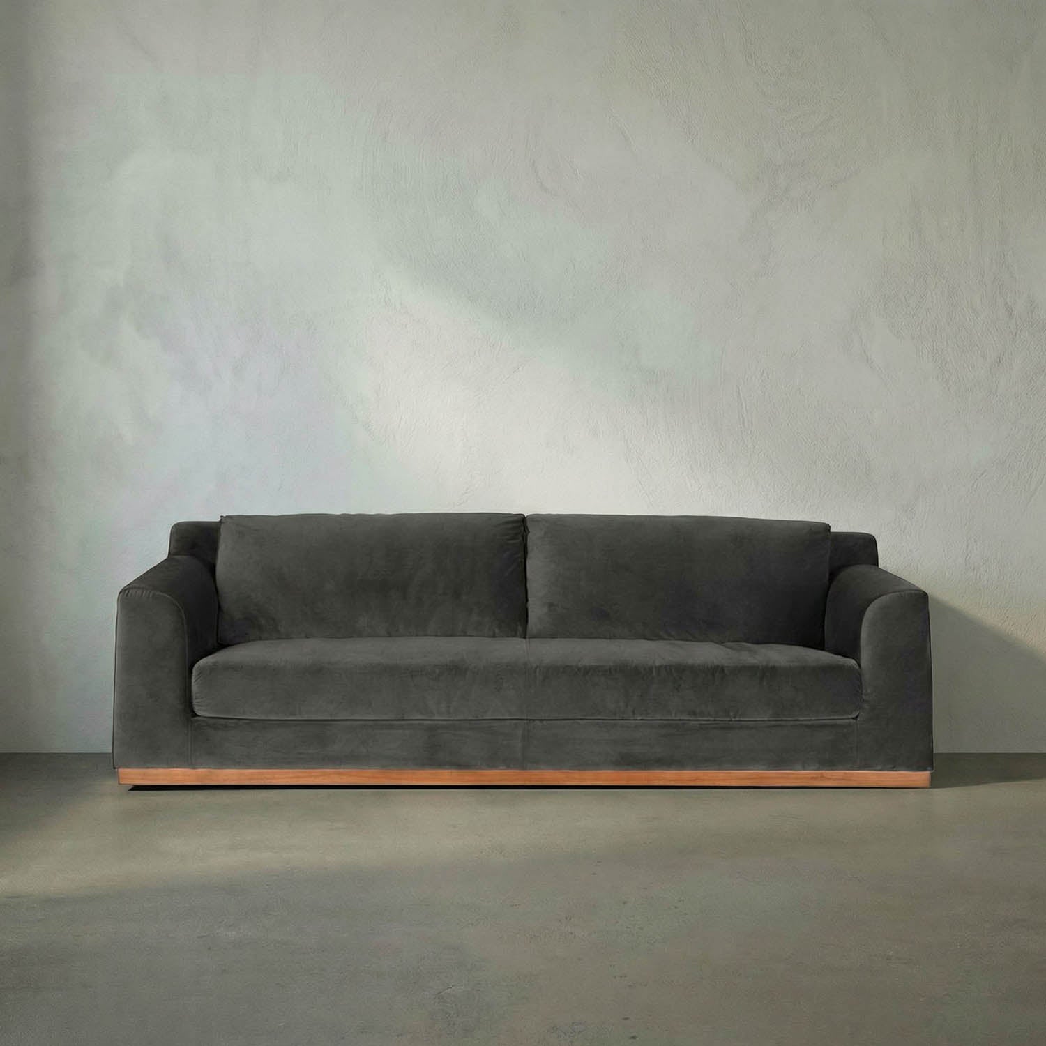 Seville Sofa, Grey Velvet by Noir