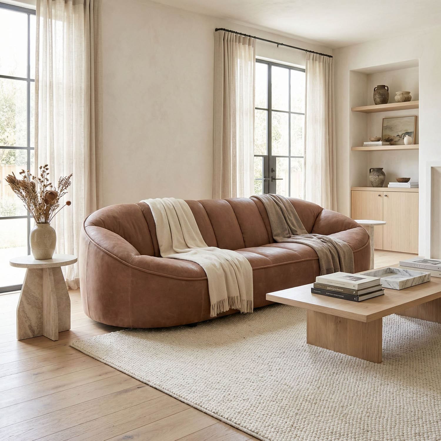 Amadeus Sofa, Coris Brown Leather