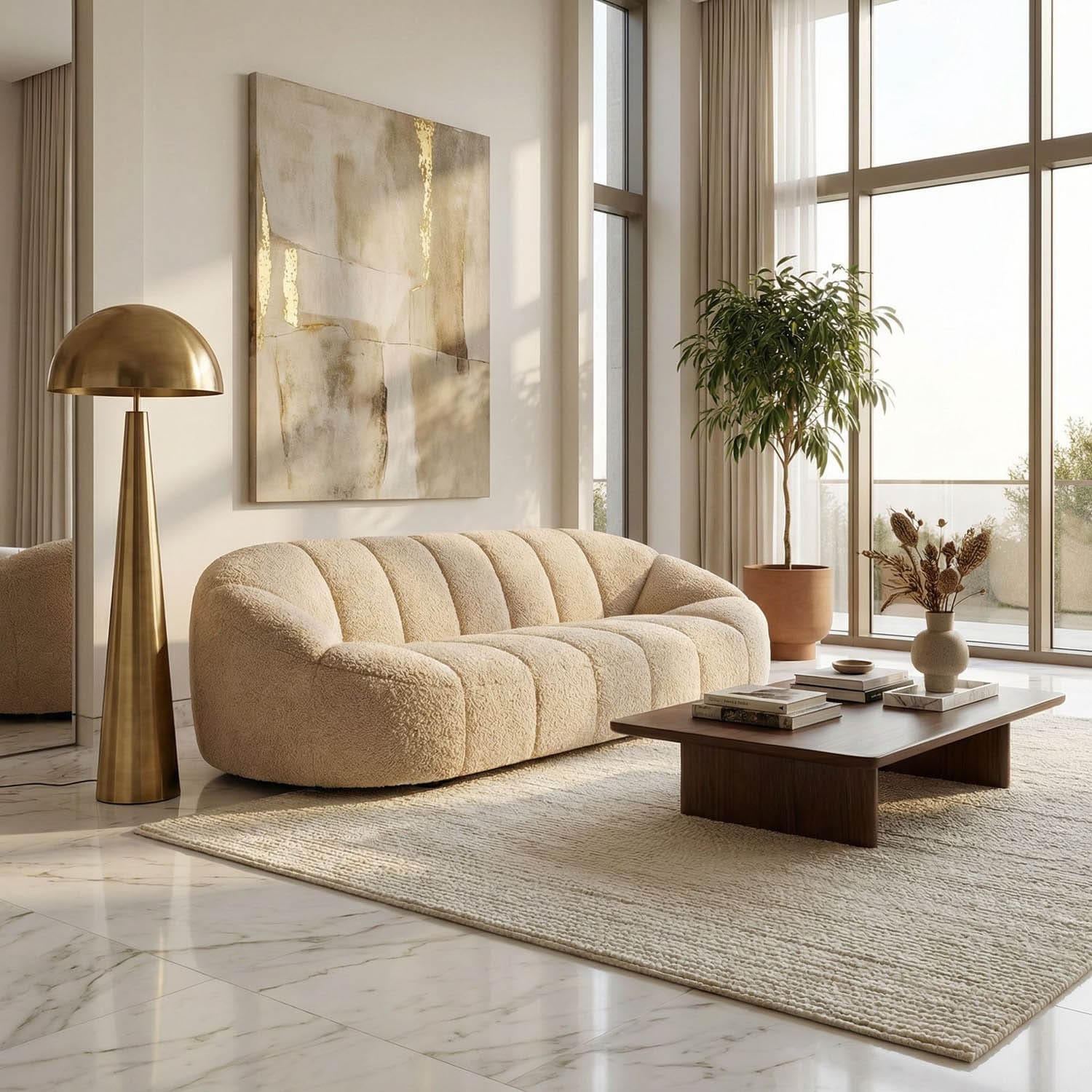 Amadeus Sofa, Camel Fabric