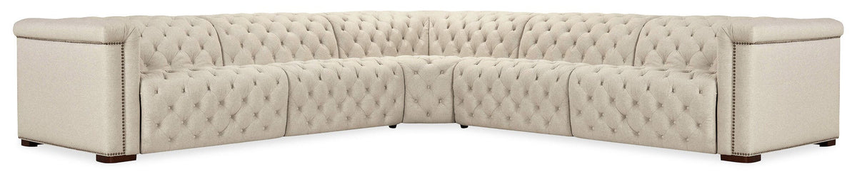 Savion Deux 5 Seat Sectional with Four Power Recliners and Six Power Headrests