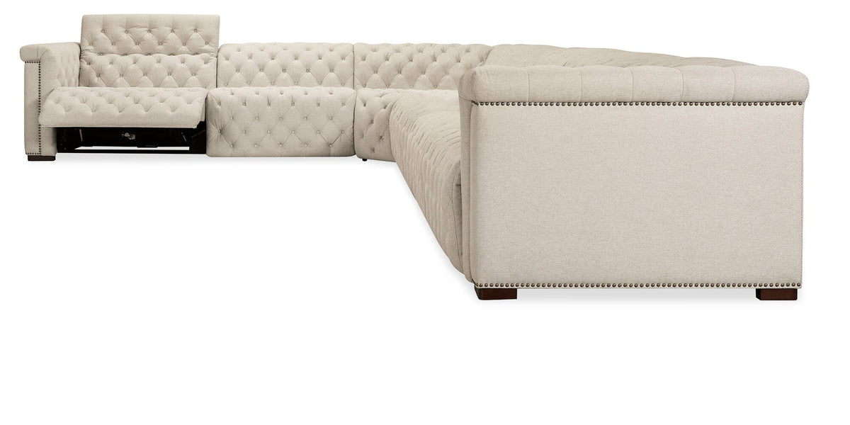 Savion Deux 6 Seat Sectional with Four Power Recliners and Seven Power Headrests