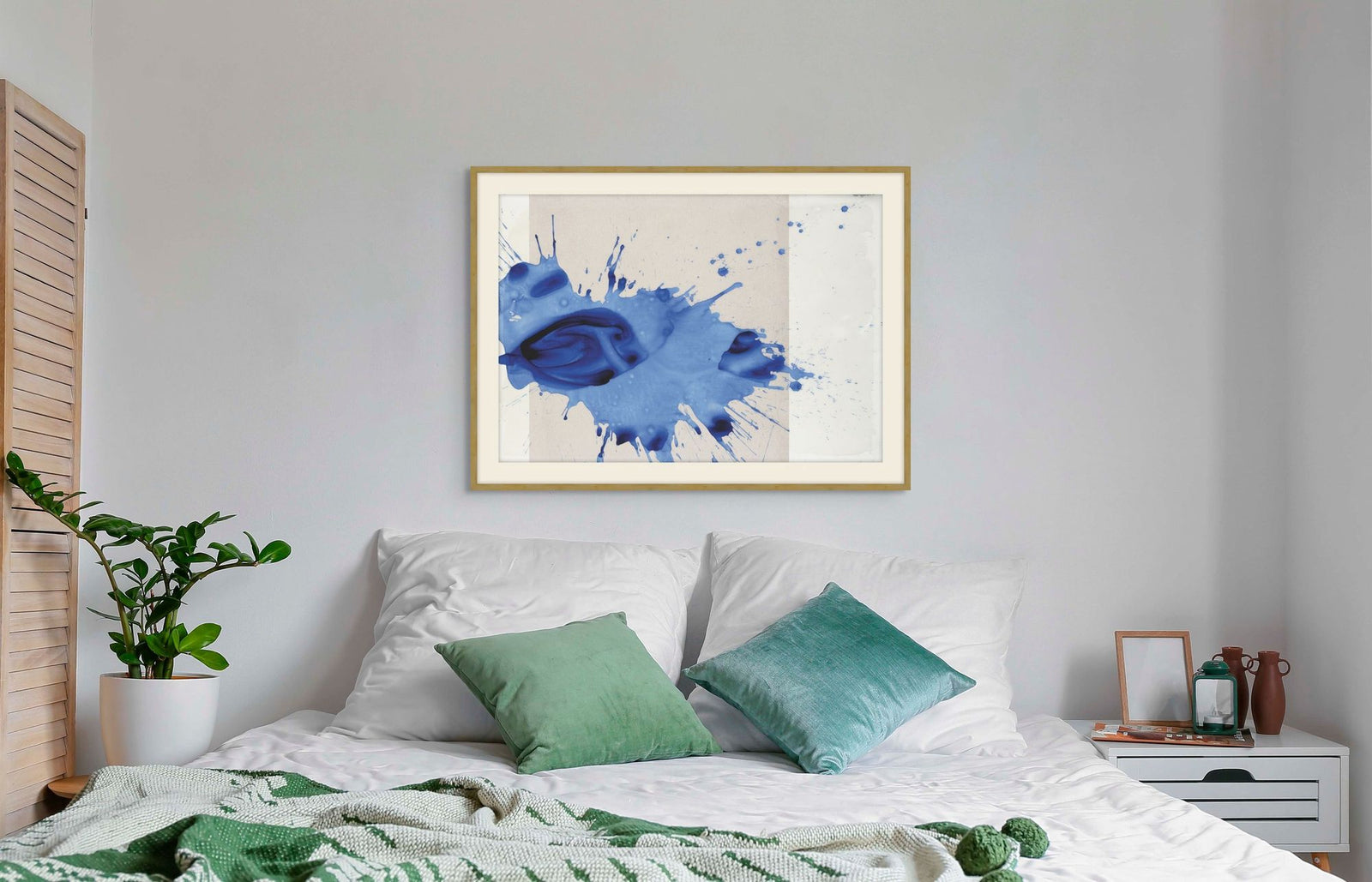 Electric Blue Spatter 2 in a room