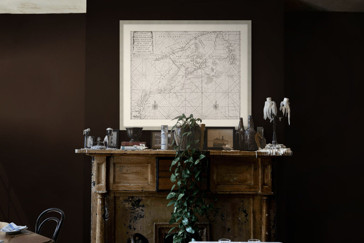 Antique Coastal Map 1 in a room