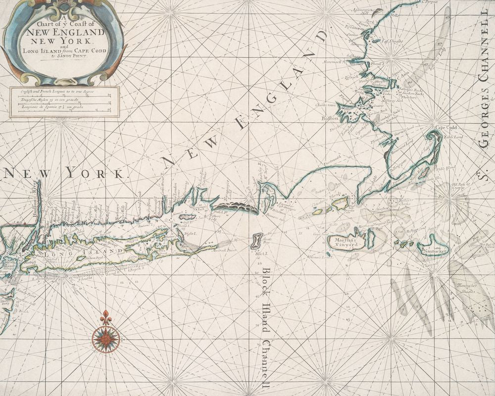 Antique New England Map 1 artwork