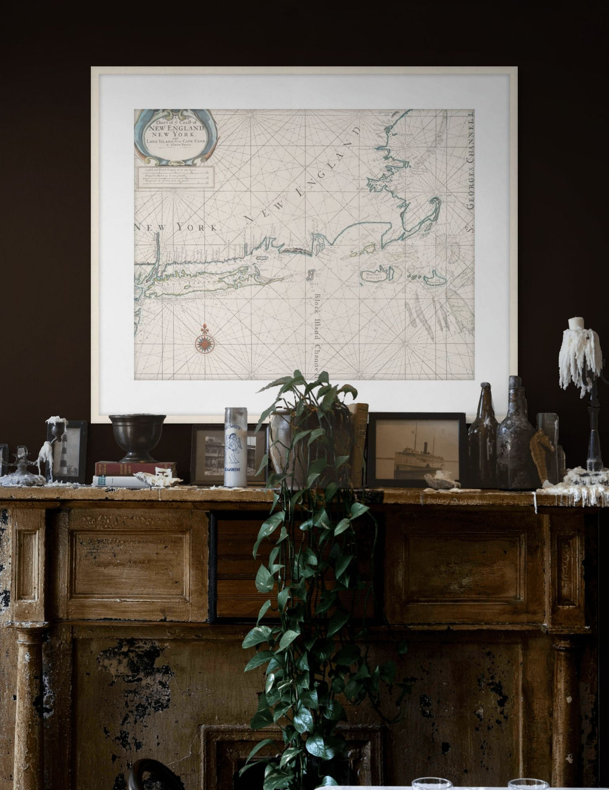 Antique New England Map 1 detail