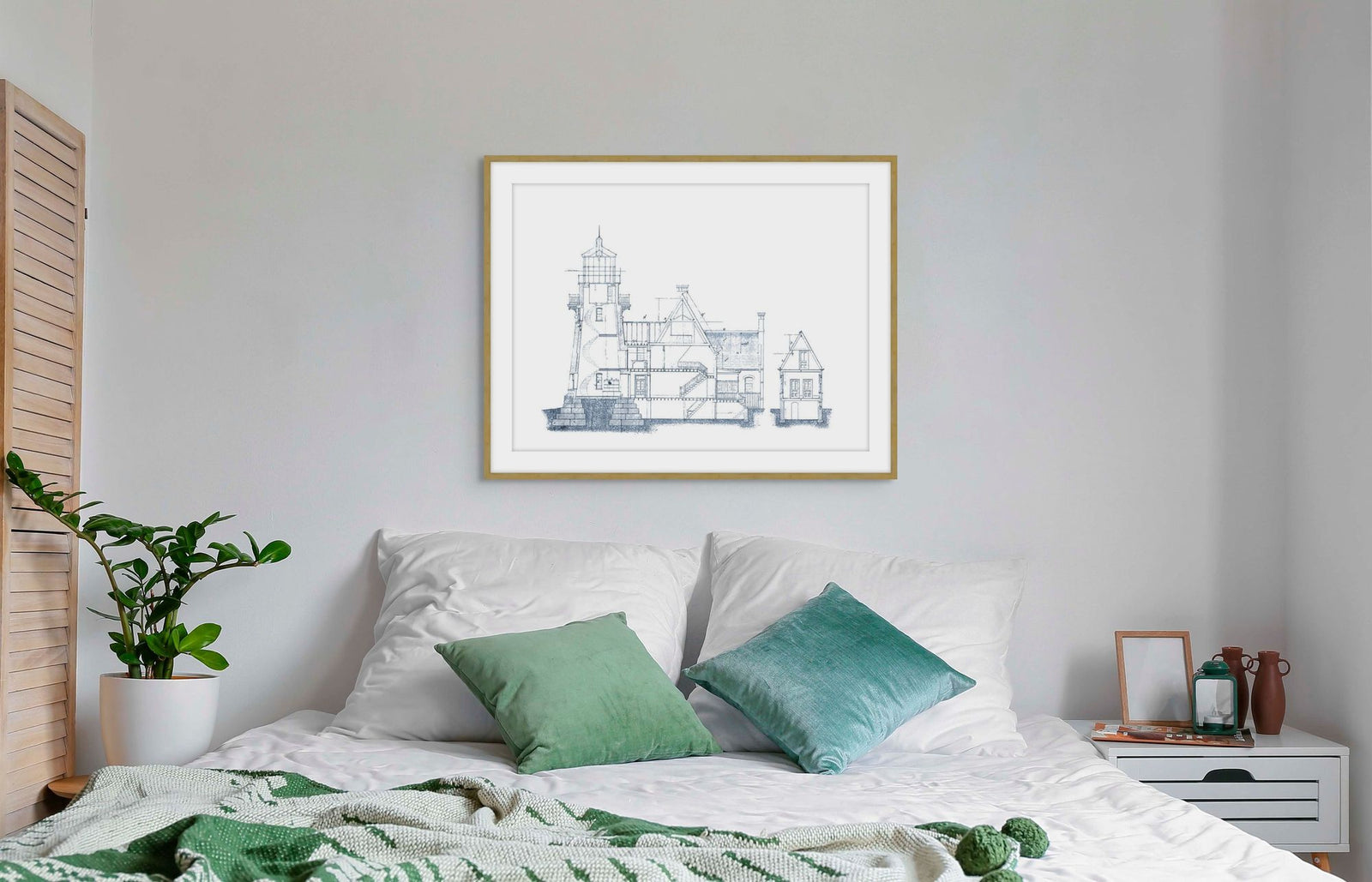 Blueprint of Lighthouse 4 in a room