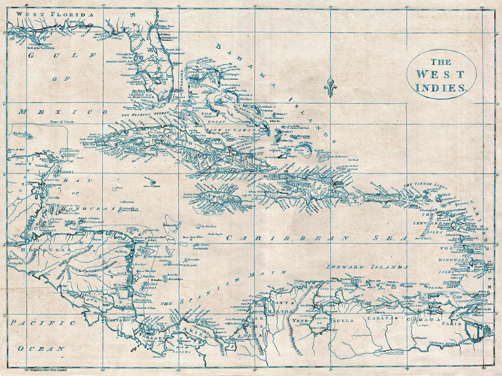 Map of West Indies 1 artwork