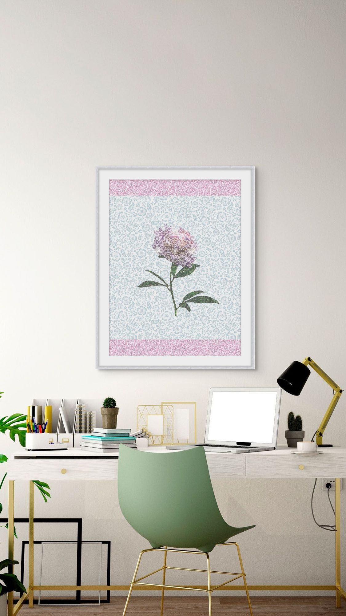 Paper Peony 1 in a room