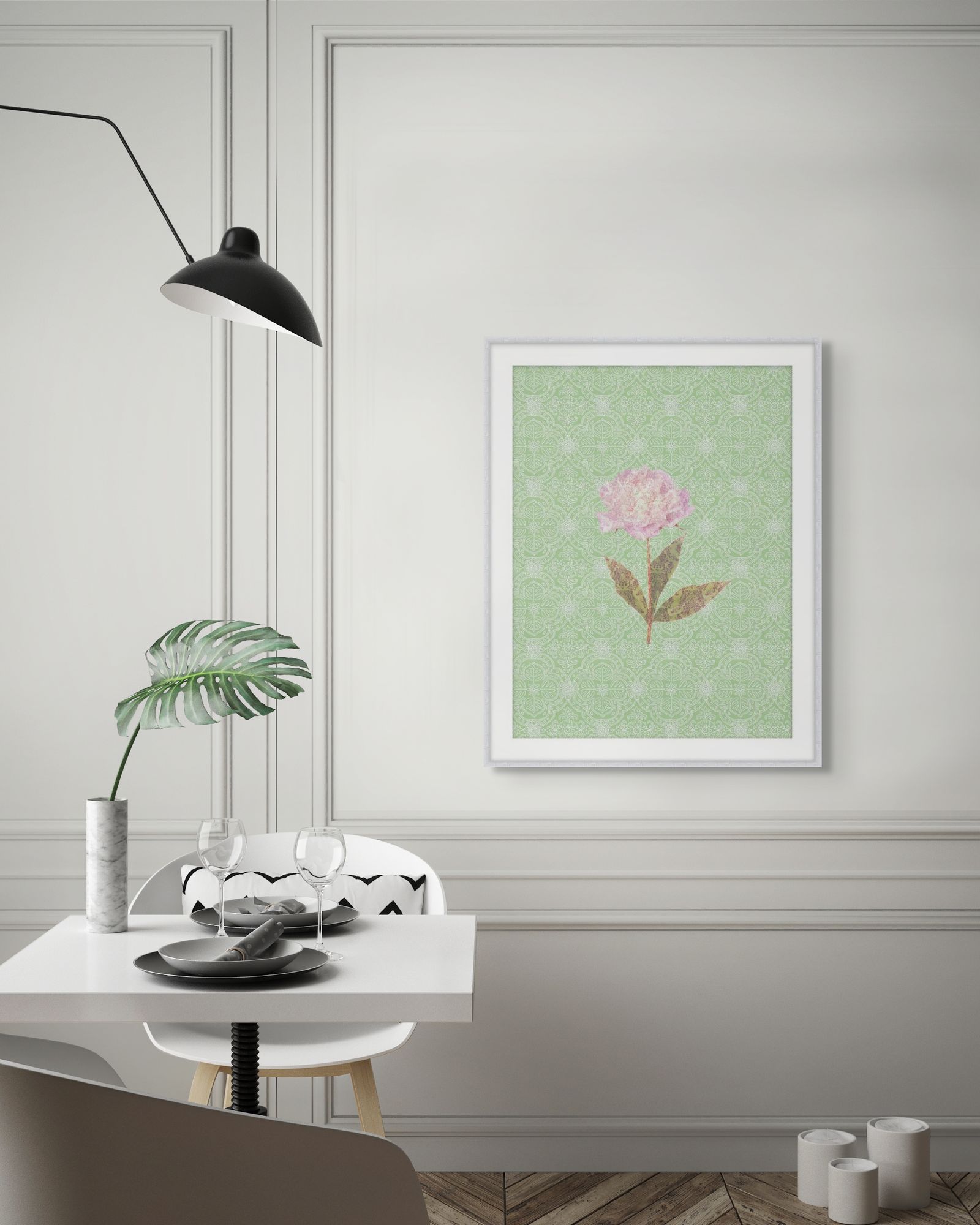 Paper Peony 3 in a room