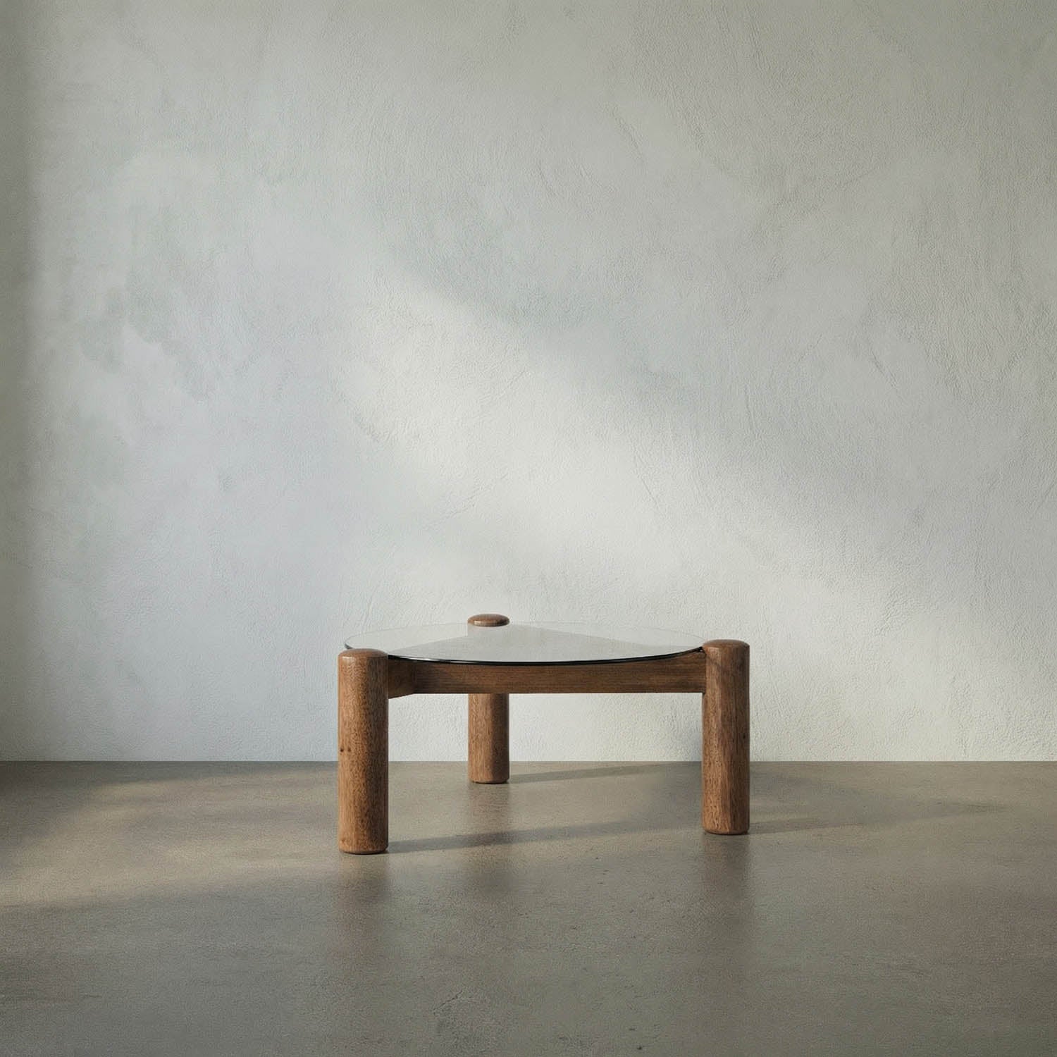 Round Coffee Table with Glass Top by Noir