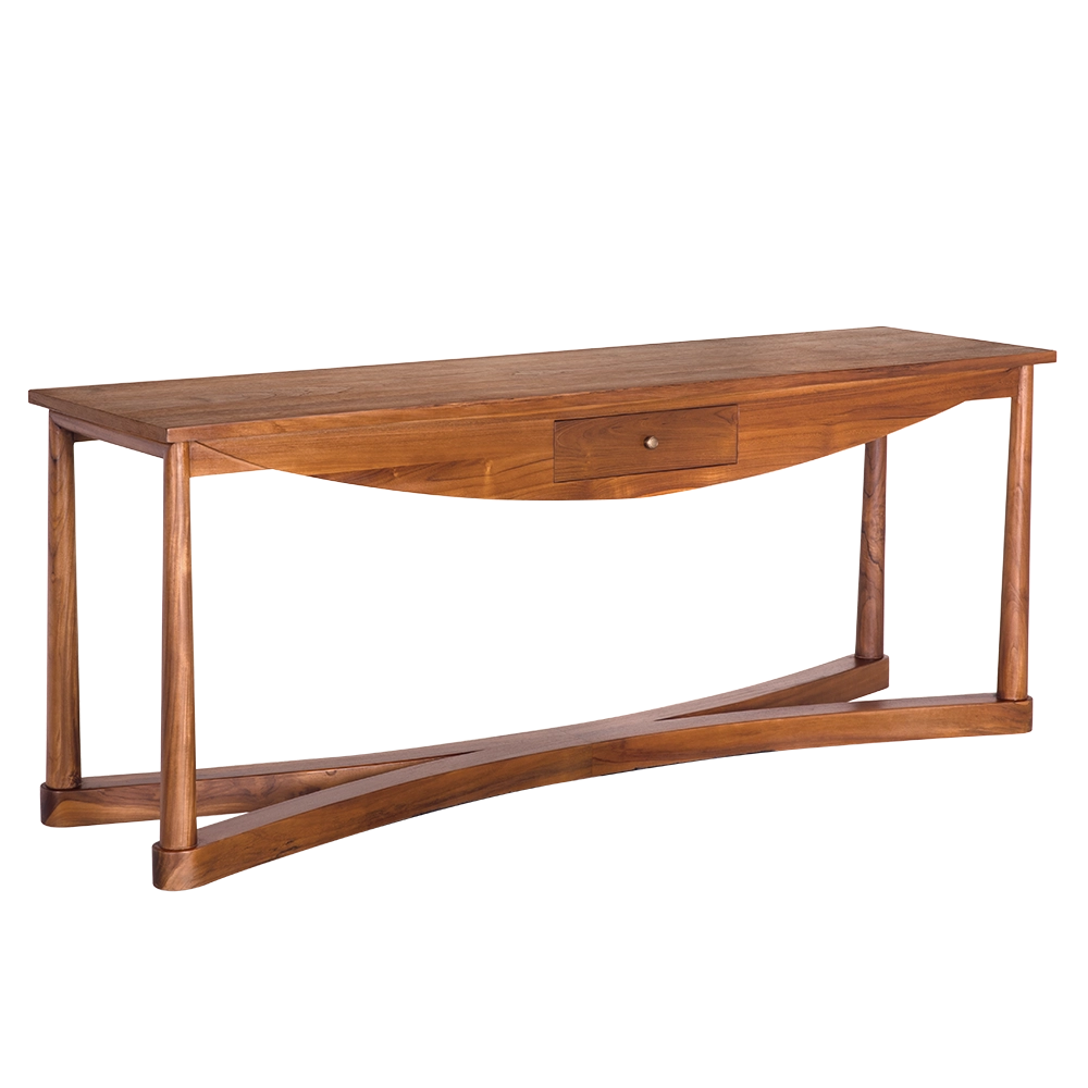 Bow Front Console, Teak