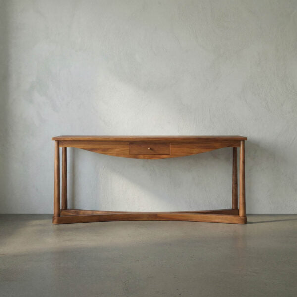 Bow Front Console, Teak by Noir