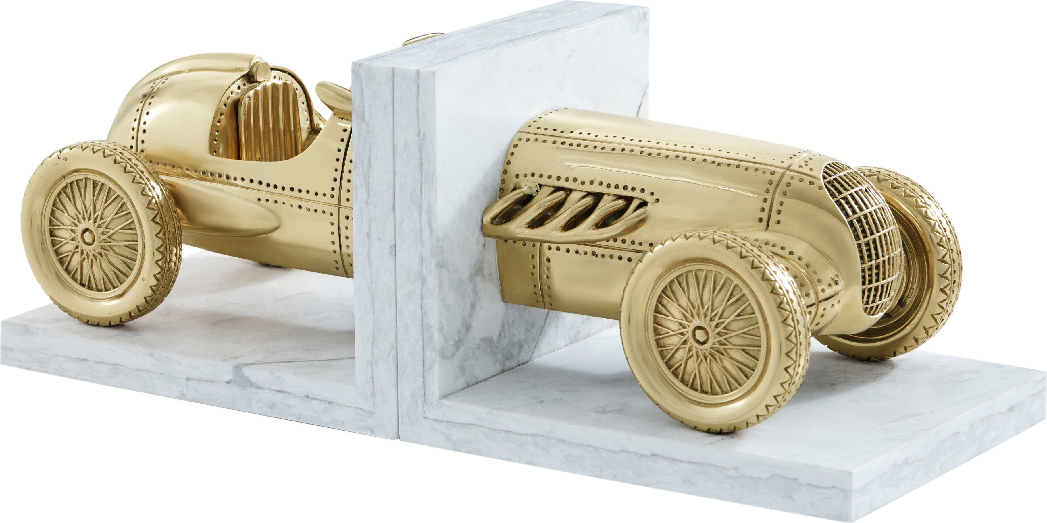 Bookshelf Racer in Brass, Quartz - Theodore Alexander
