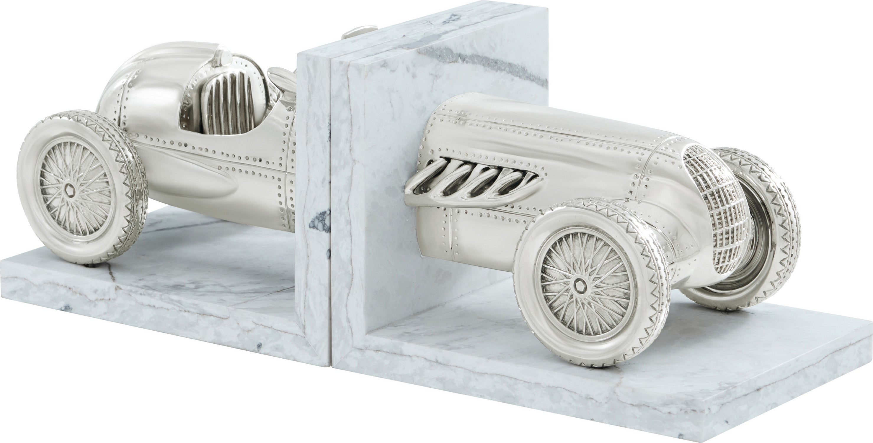 Bookshelf Racer in Brass, Quartz - Theodore Alexander