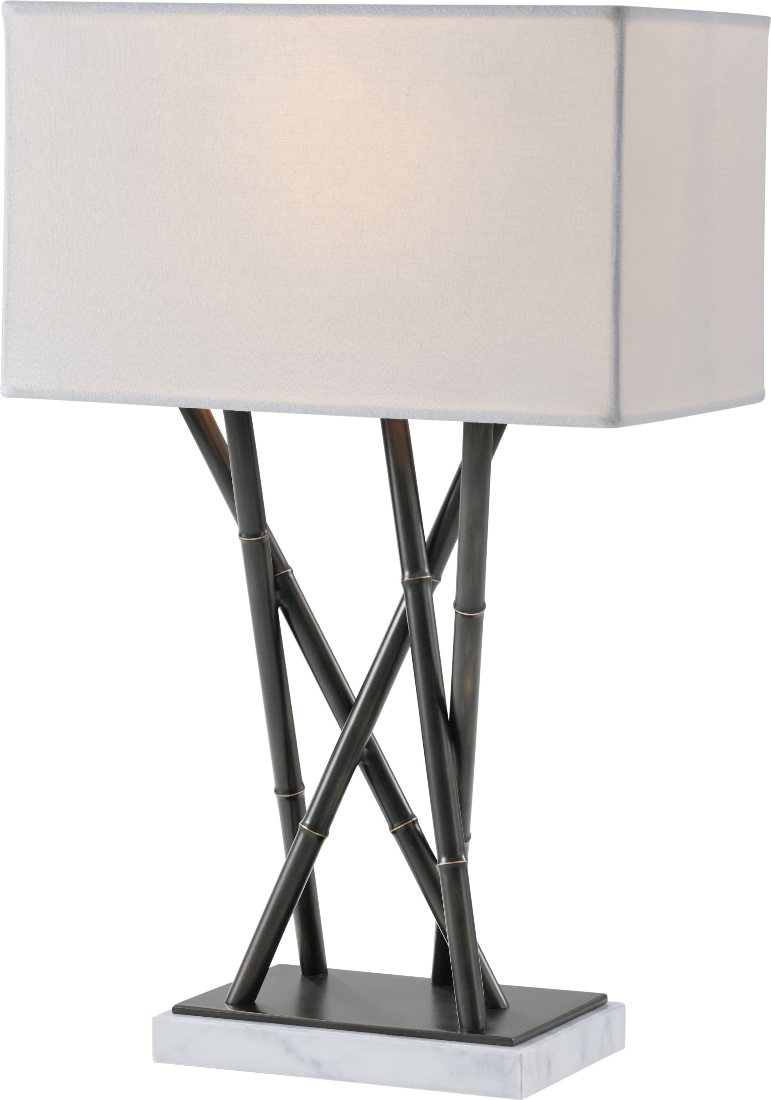 Kesden Cluster Table Lamp in Aluminium, Marble - Theodore Alexander