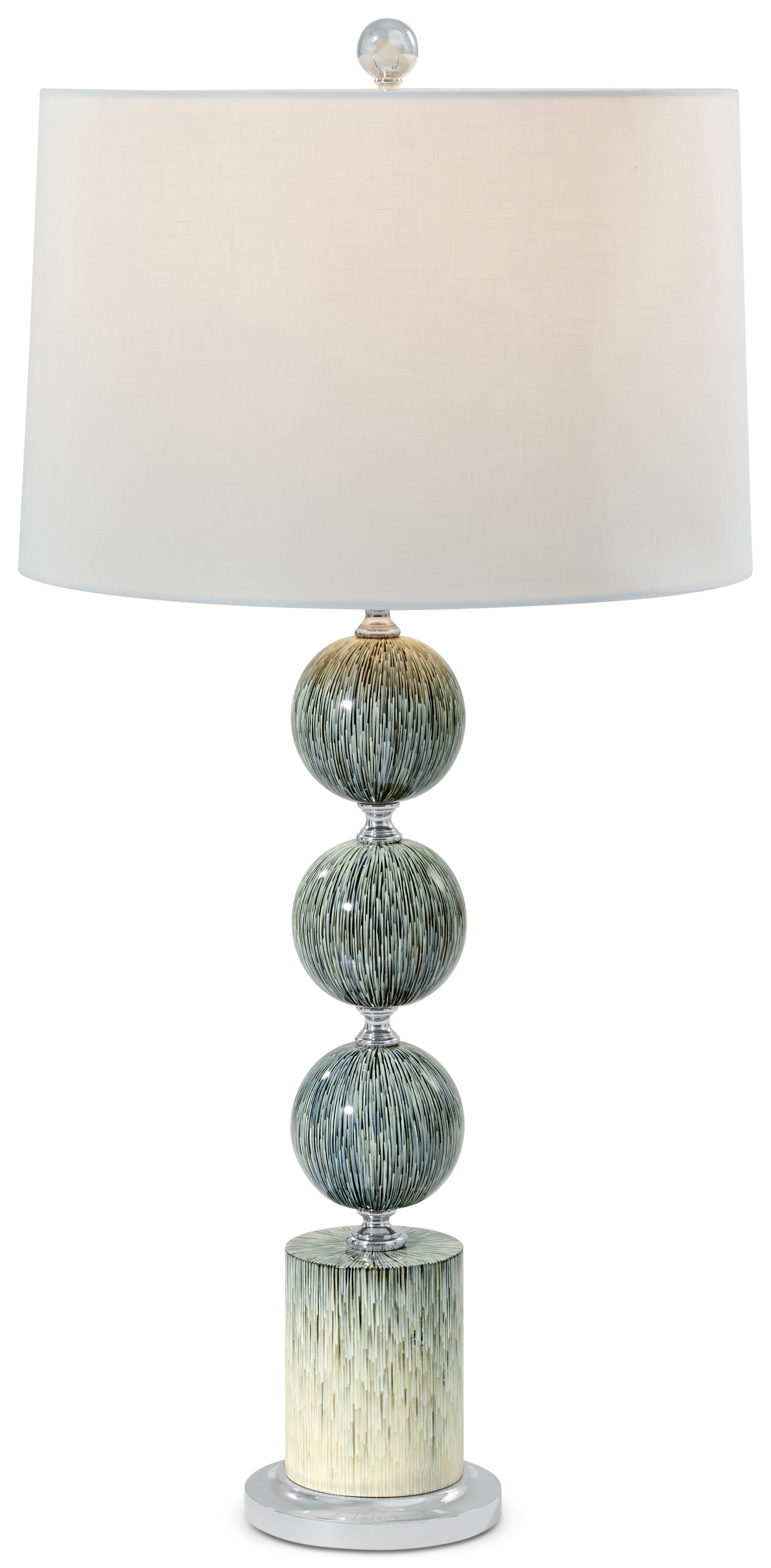 Panos Pearl Table Lamp in Composite, Brass - Theodore Alexander