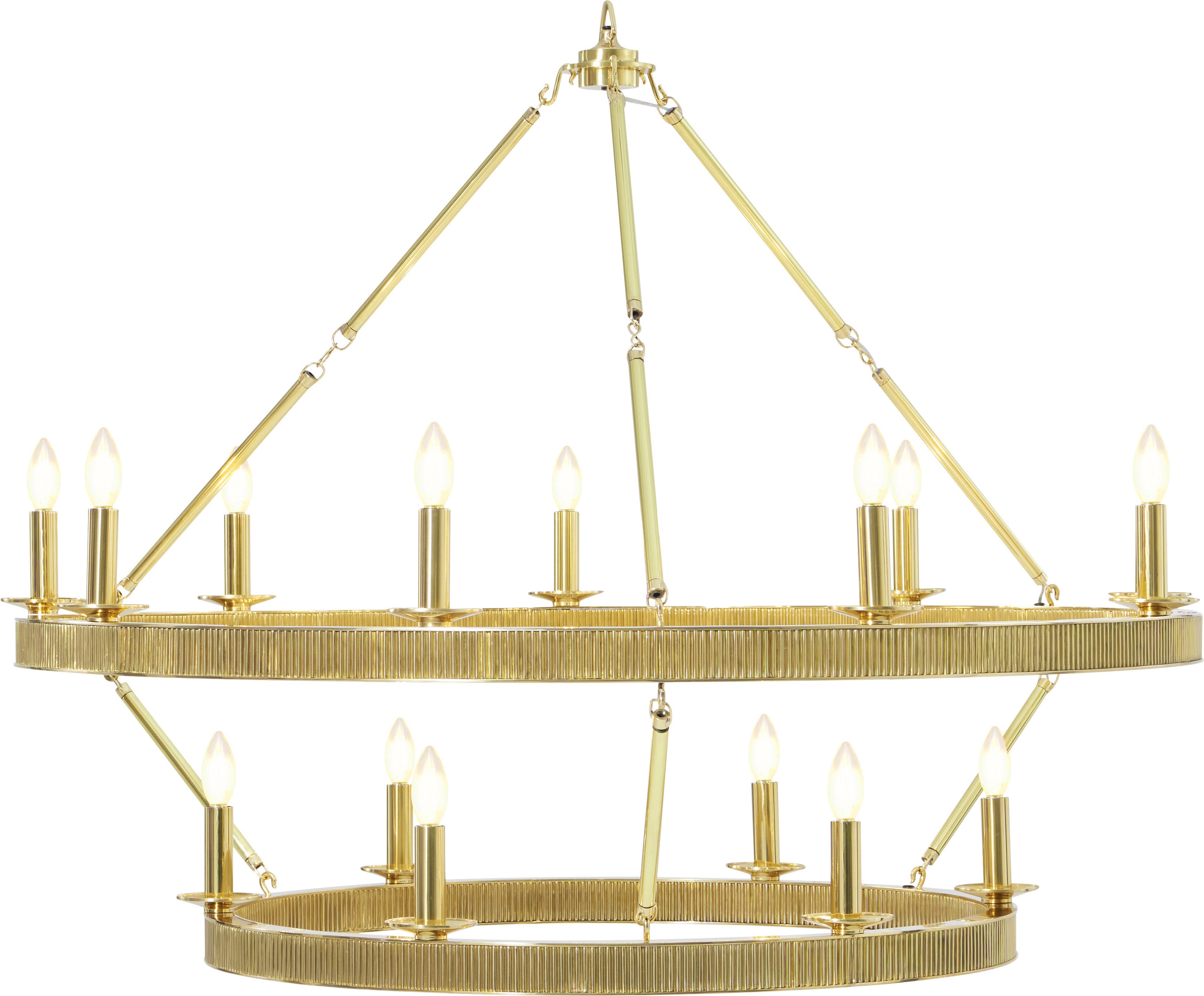 Simon Grande Stack Chandelier in Brass - Theodore Alexander