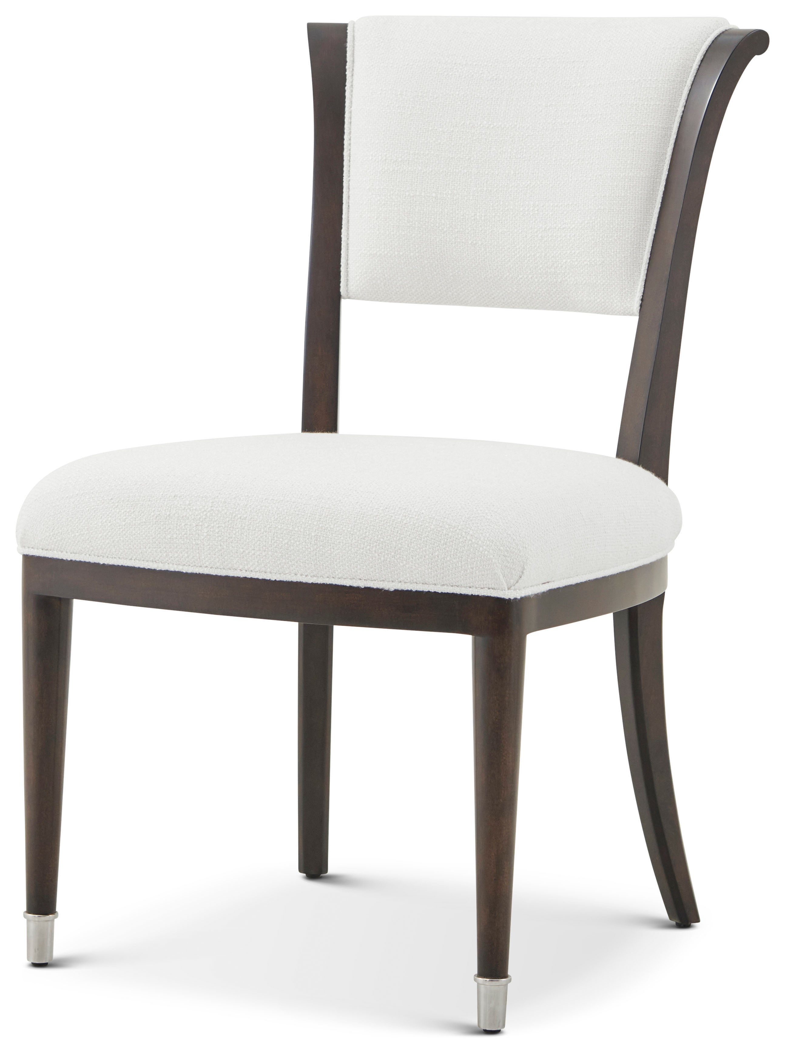Spencer London Upholstered Side Chair II in Maple Wood, Brass - Theodore Alexander