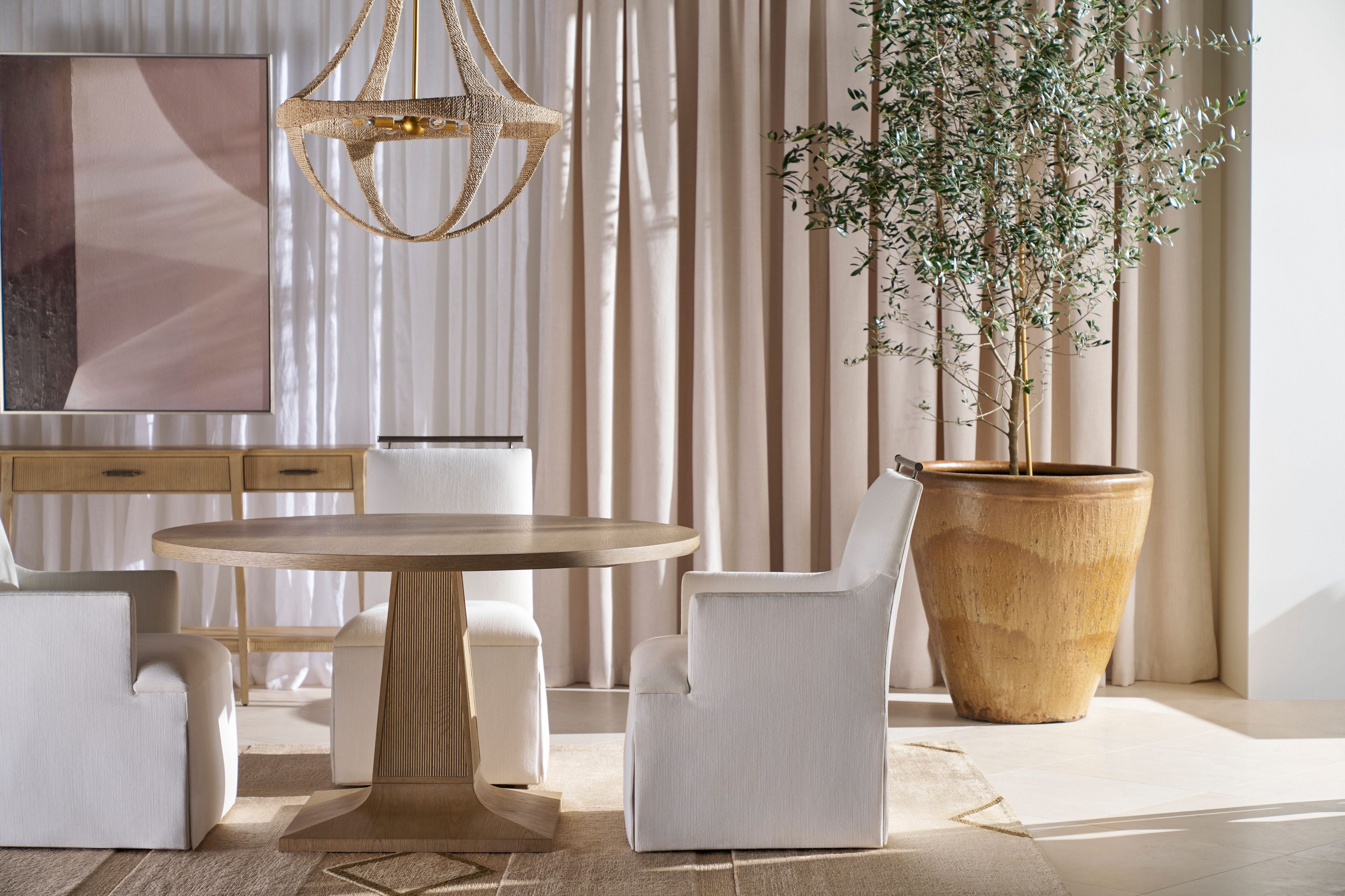 Balboa Upholstered Dining Armchair II – Dining Arm Chairs by Theodore Alexander | Sutter & Vale