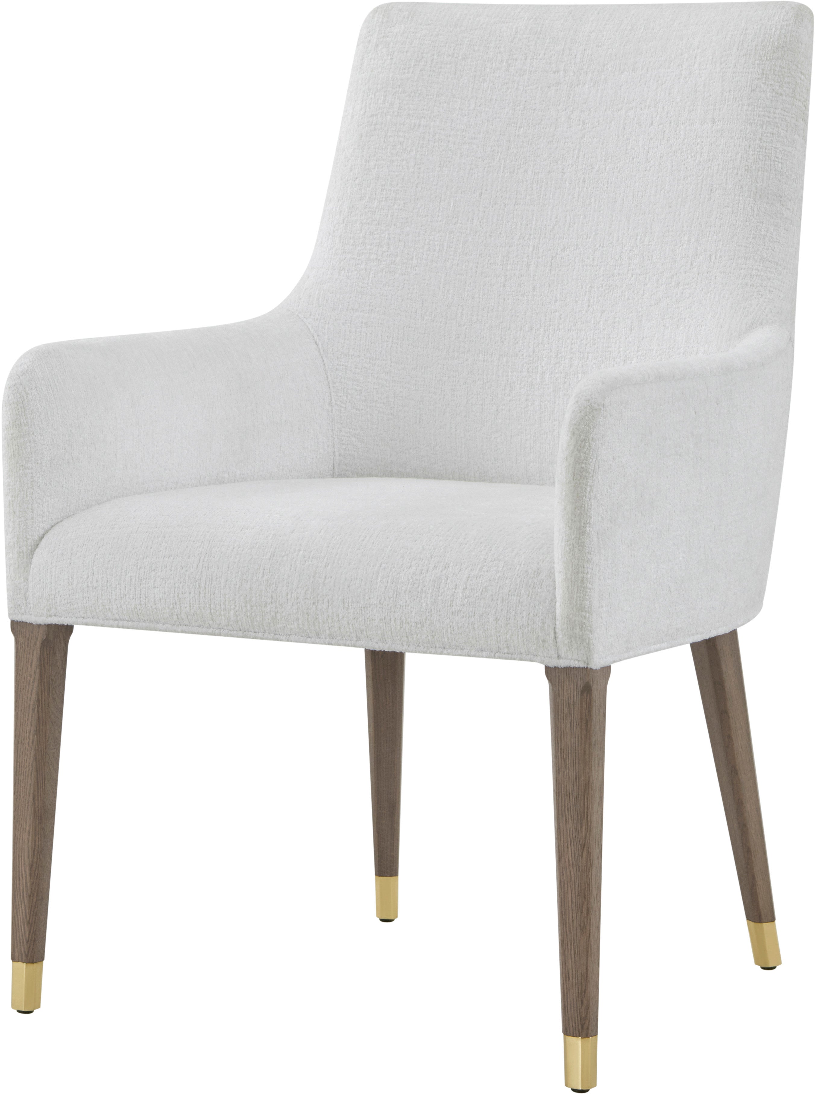 Judith Leiber Dining Arm Chair II in Oak Wood, Brass, Mother of Pearl - Theodore Alexander