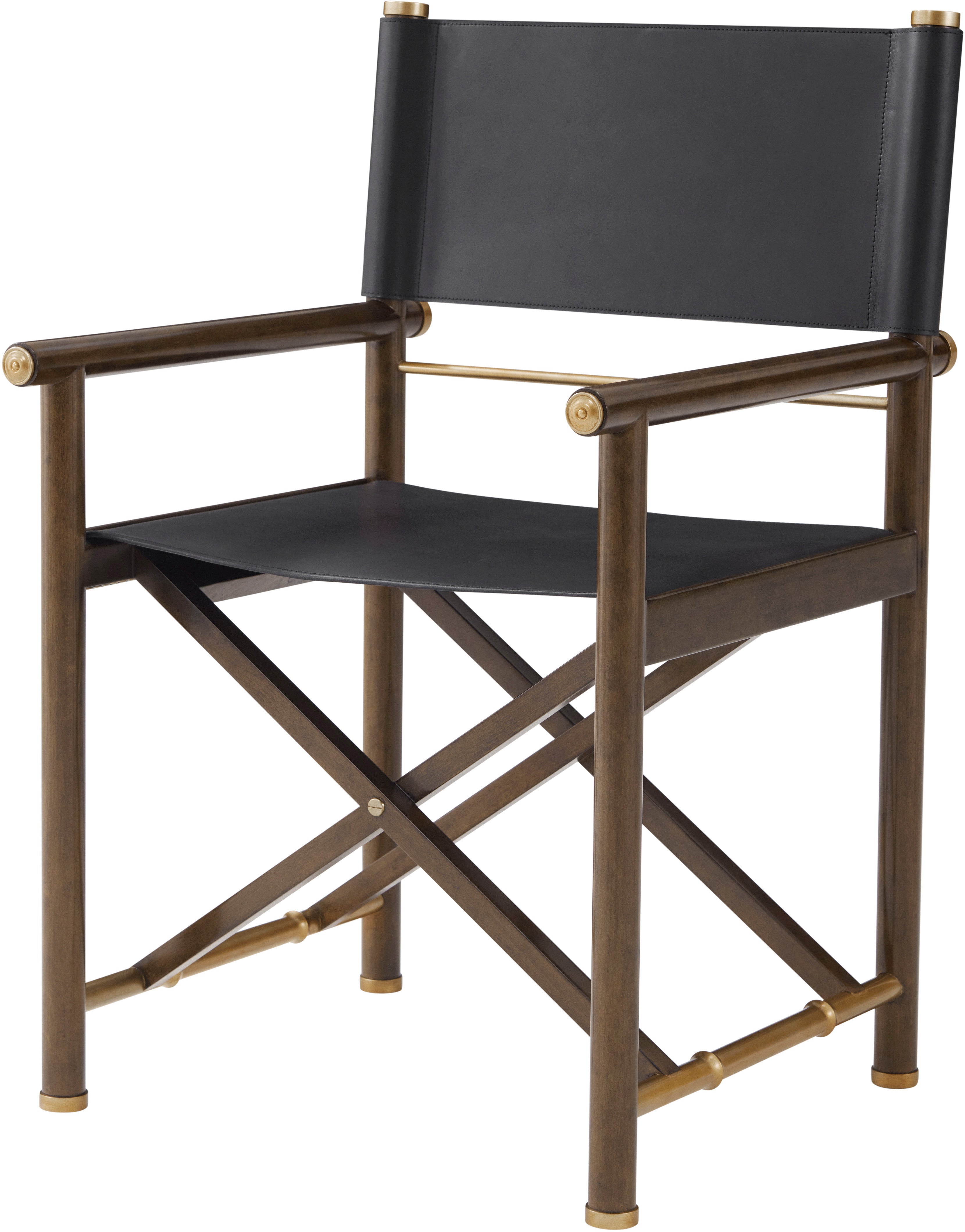 Kesden Desk Chair in VCF1801_pyramid_brown_MCF538.B_satin_brass / Brass, Wood - Theodore Alexander