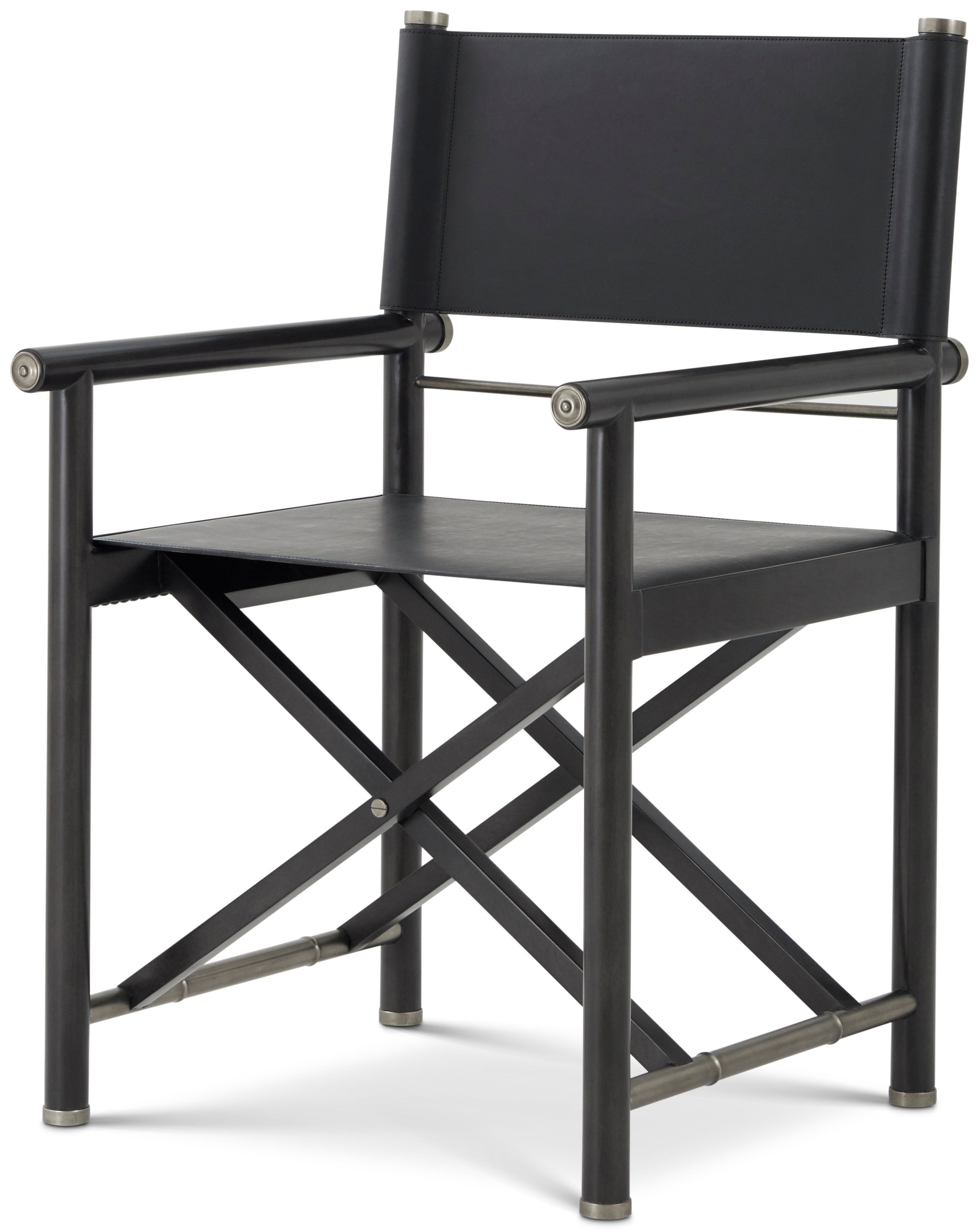 Kesden Desk Chair in VCF1798_silent_black_MCF586_kesden_brass / Brass, Wood - Theodore Alexander