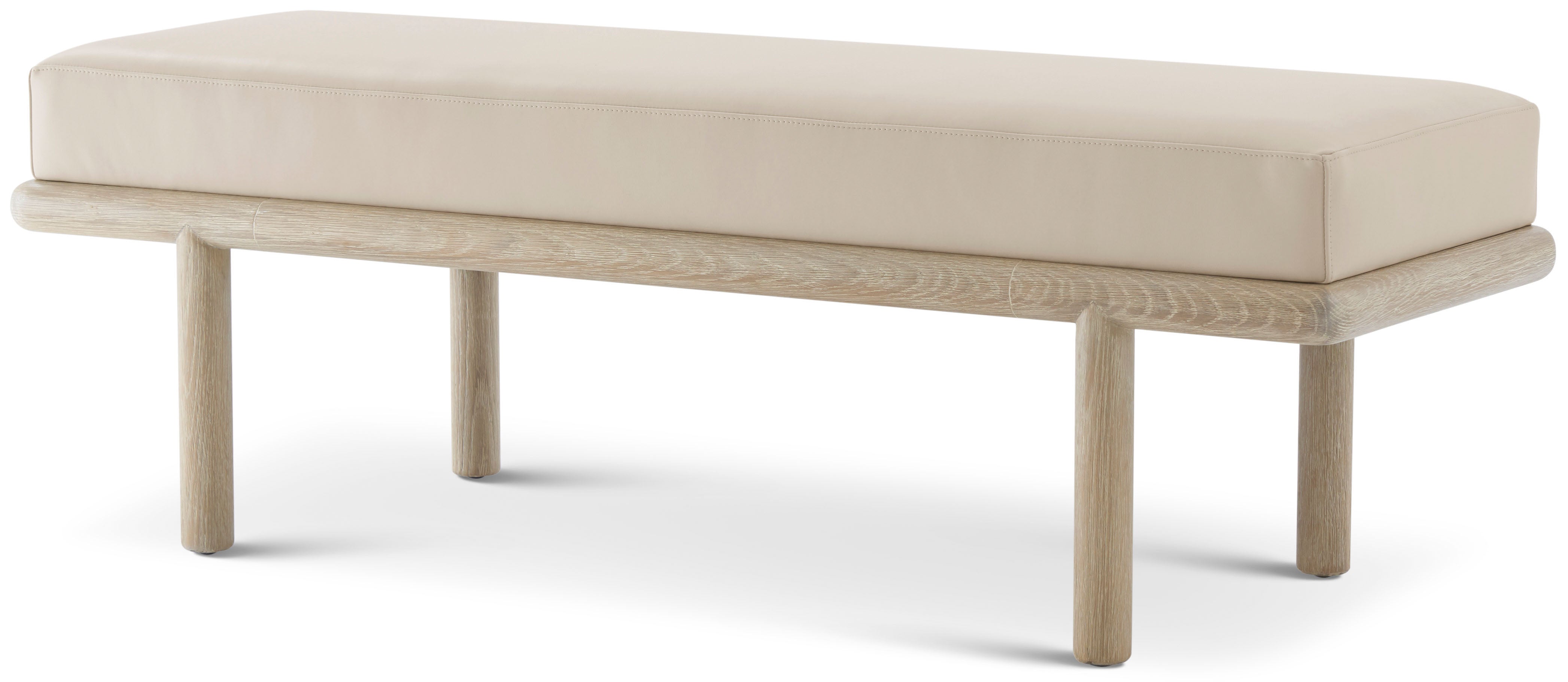 Repose upholstered End of Bed Bench in PCF1175.1K2HA3F_Grey_Oak / Wood - Theodore Alexander