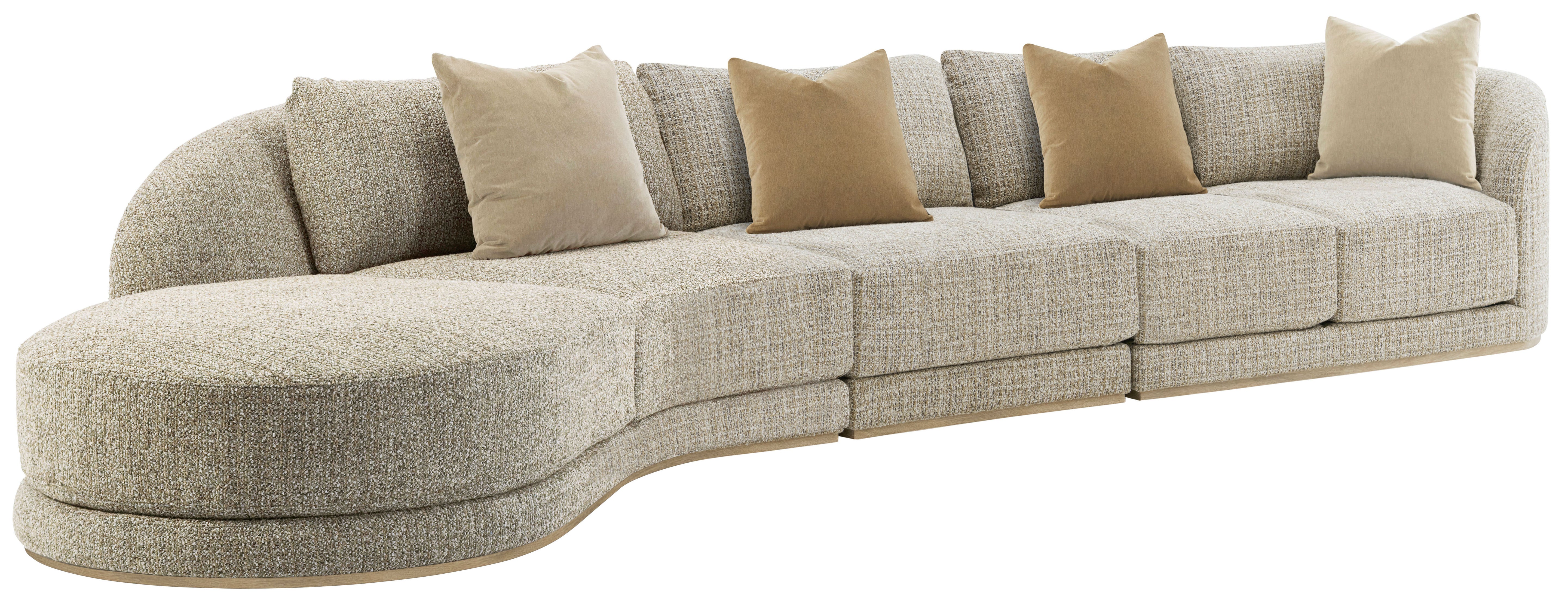 Menton Latte LAF Chaise in Solid Wood - Theodore Alexander