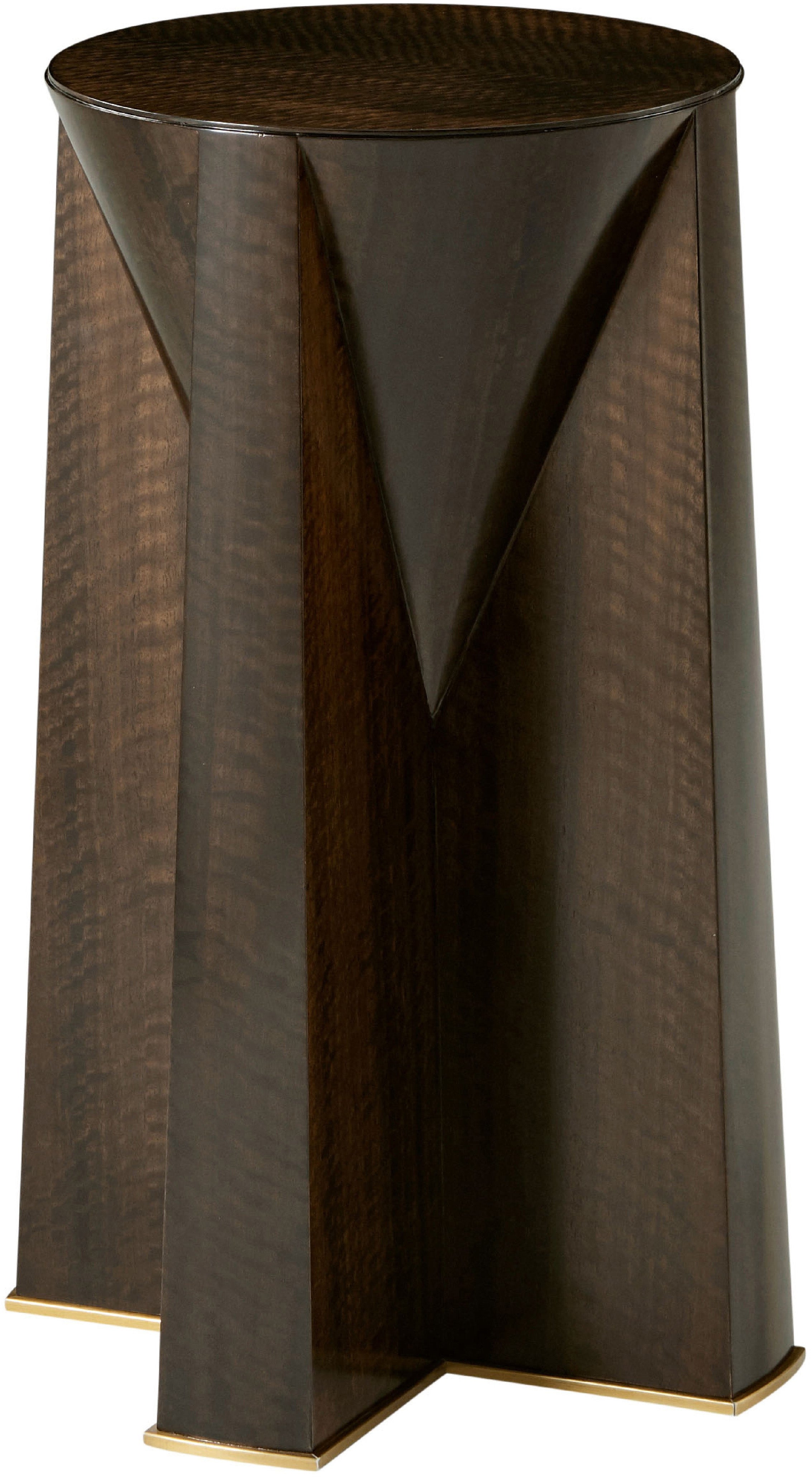 Heron Drink Table in Veneer, Brass - Theodore Alexander