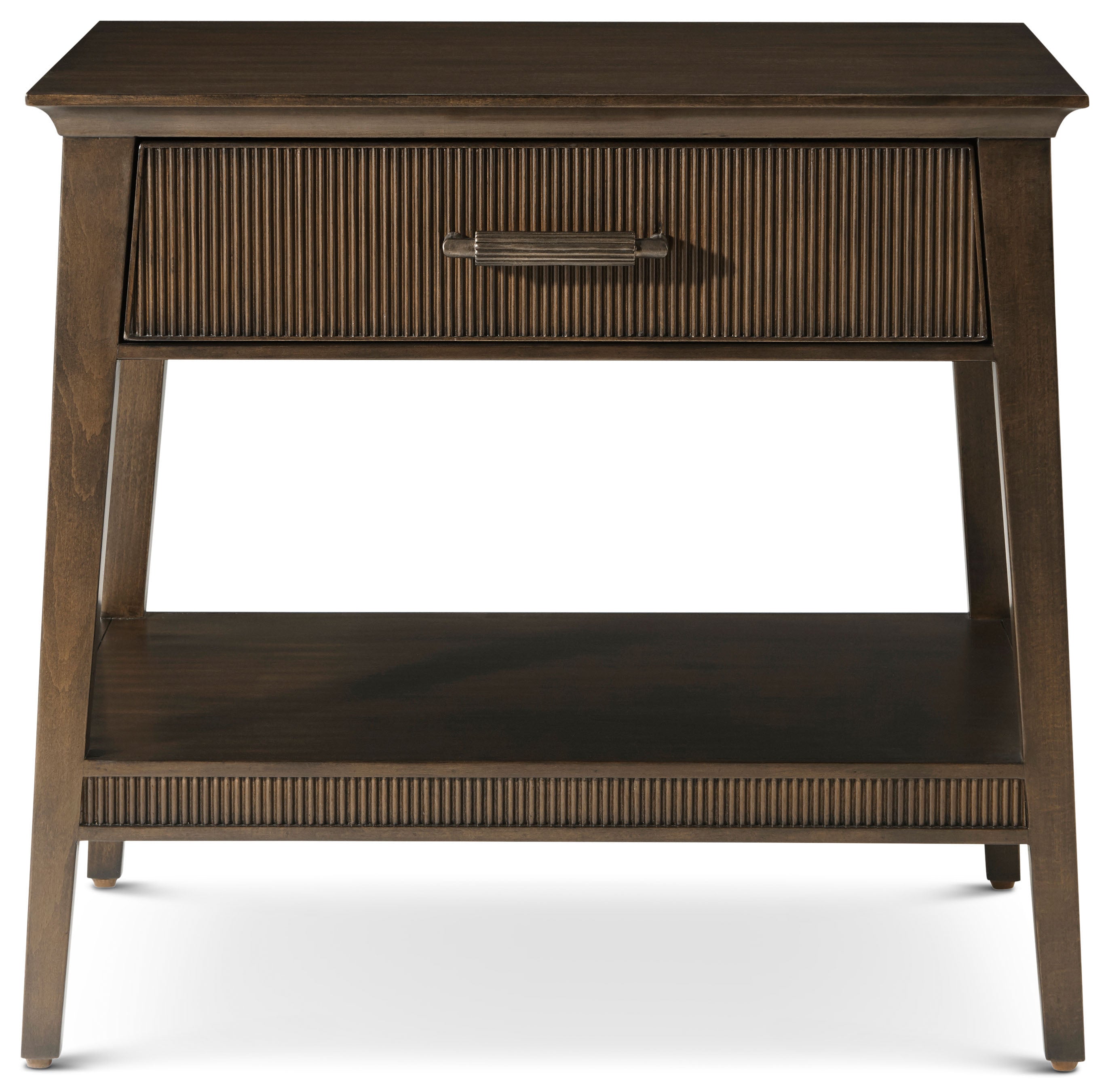 Lido Nightstand V in VCF1736.2G_Bistre_MCF238.A / Wood, Aluminium - Theodore Alexander