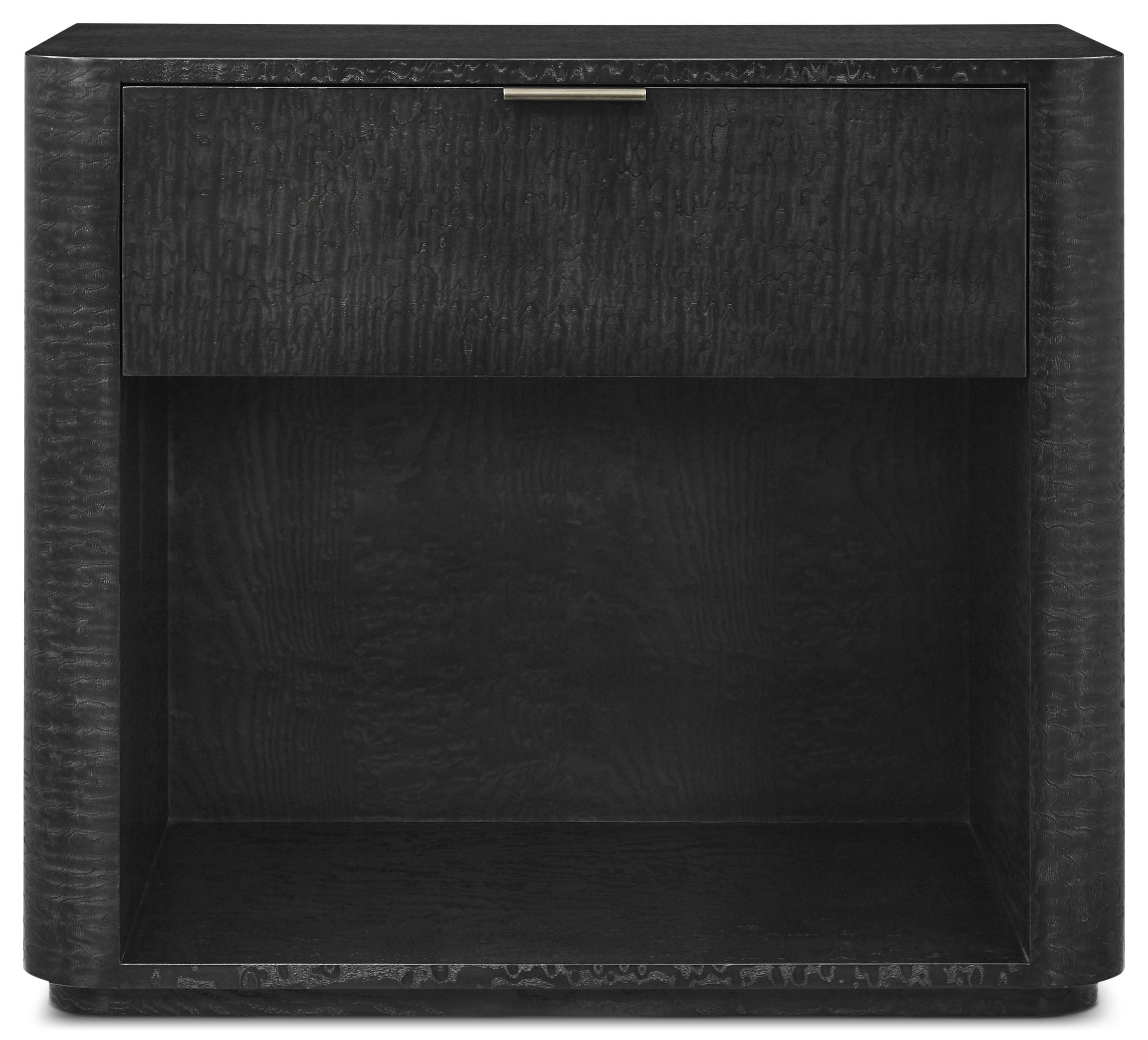 Kesden Nightstand in VCF1798_silent_black_MCF586_kesden_brass / Brass, Wood - Theodore Alexander