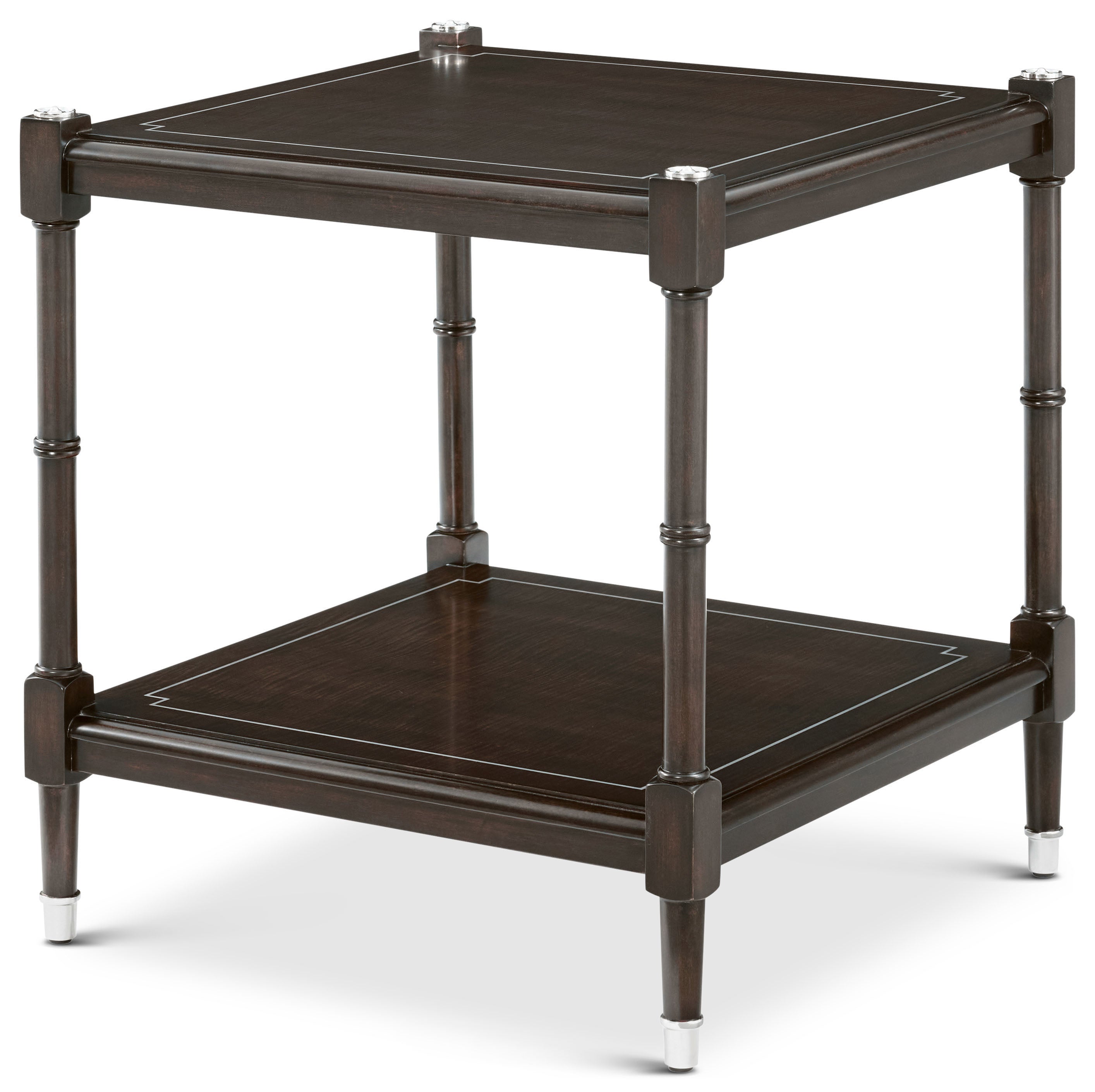 Spencer London Side Table in Maple Wood, Sycamore Veneer, Brass - Theodore Alexander