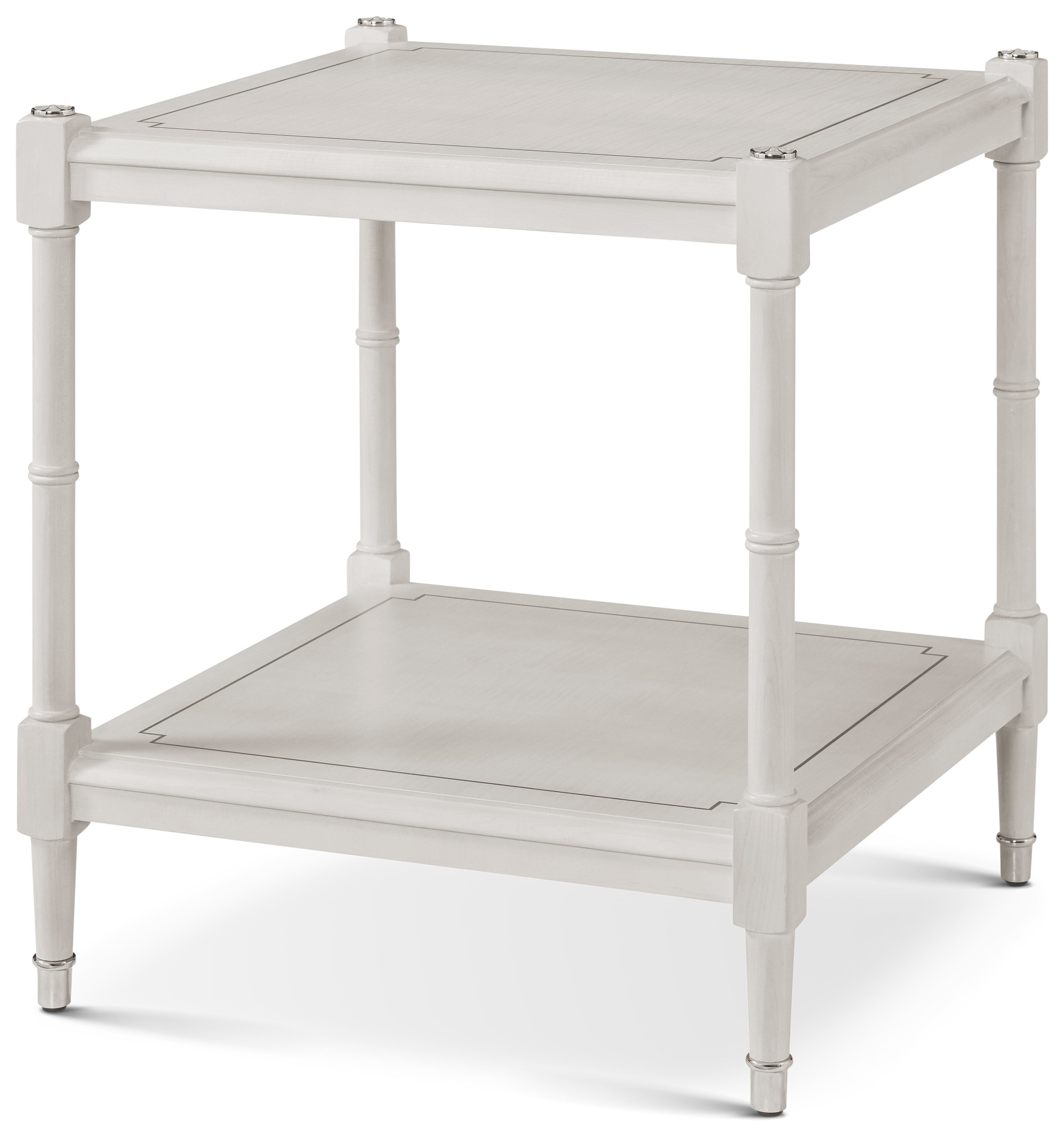 Spencer London Side Table in Maple Wood, Sycamore Veneer, Brass - Theodore Alexander