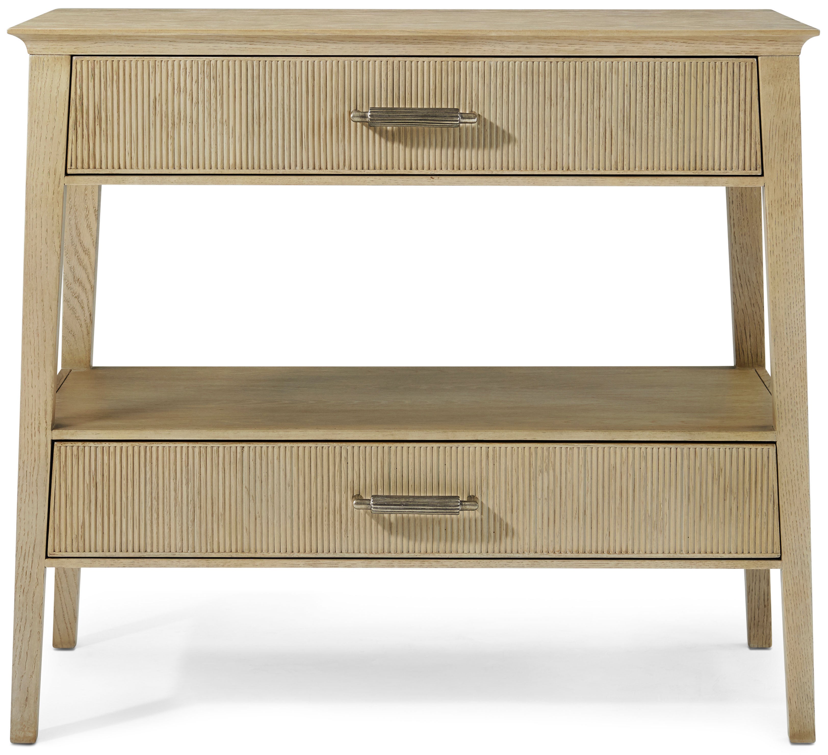 Balboa Nightstand in VCF1882_Coastal_Grey_MCF584.A_Dark_Nickel / Oak Wood, Oak Veneer, Aluminium - Theodore Alexander