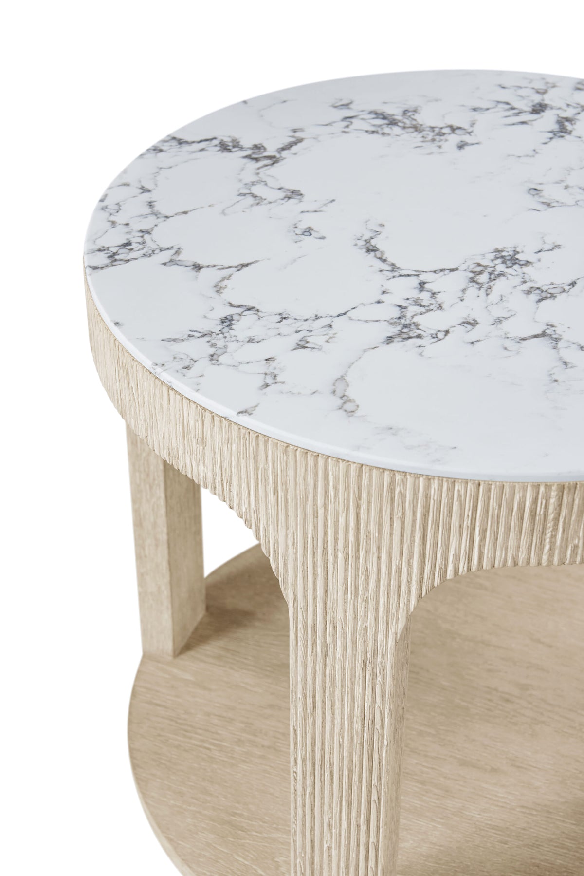 Horizon Round Quartz Side Table – Side Tables by Theodore Alexander | Sutter & Vale