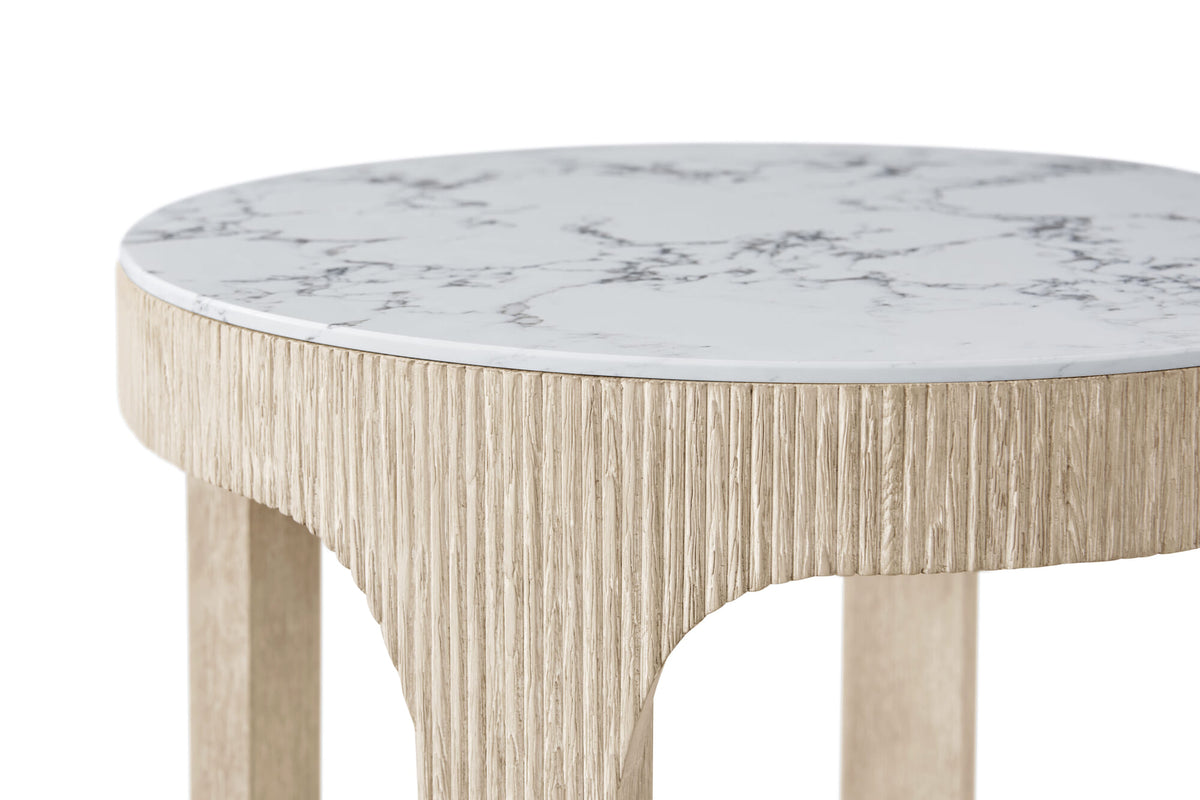 Horizon Round Quartz Side Table | Theodore Alexander | Sutter & Vale