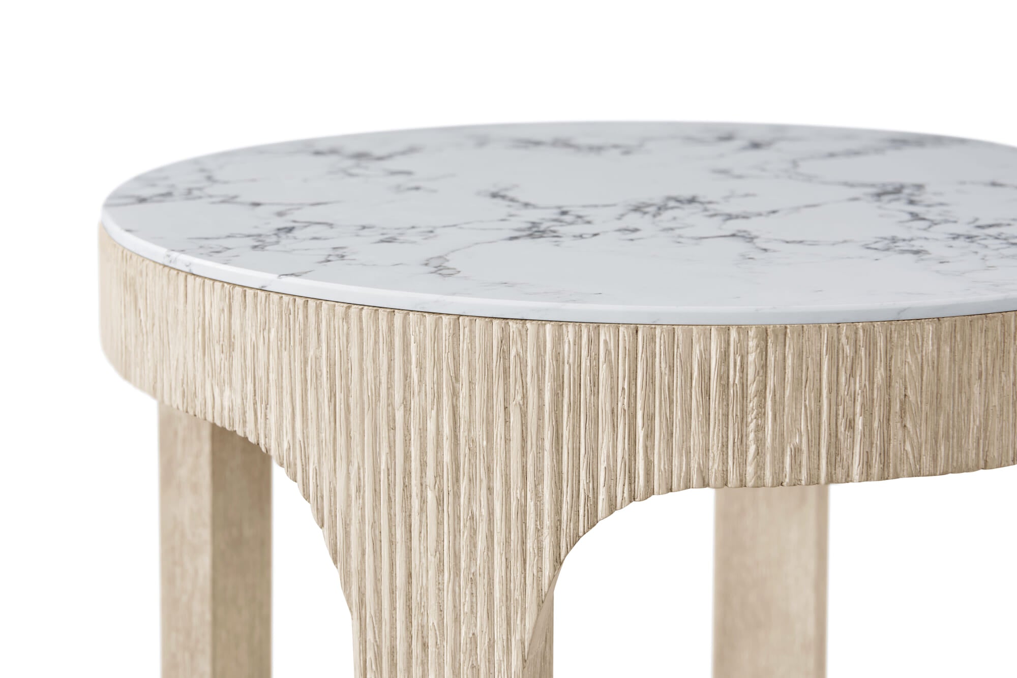 Horizon Round Quartz Side Table – Side Tables by Theodore Alexander | Sutter & Vale