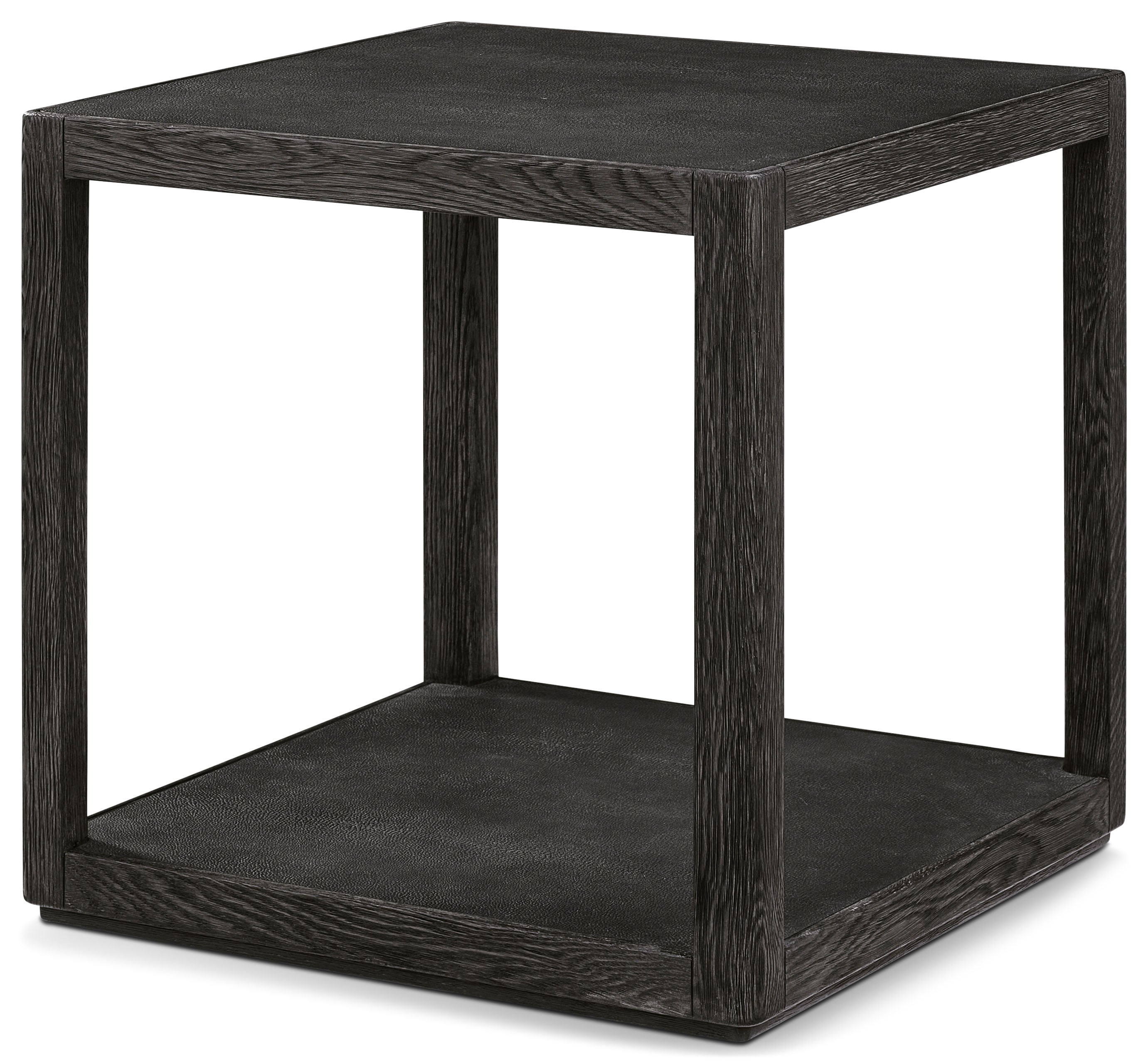 Maxwell Side Table in Oak Wood, Shagreen - Theodore Alexander