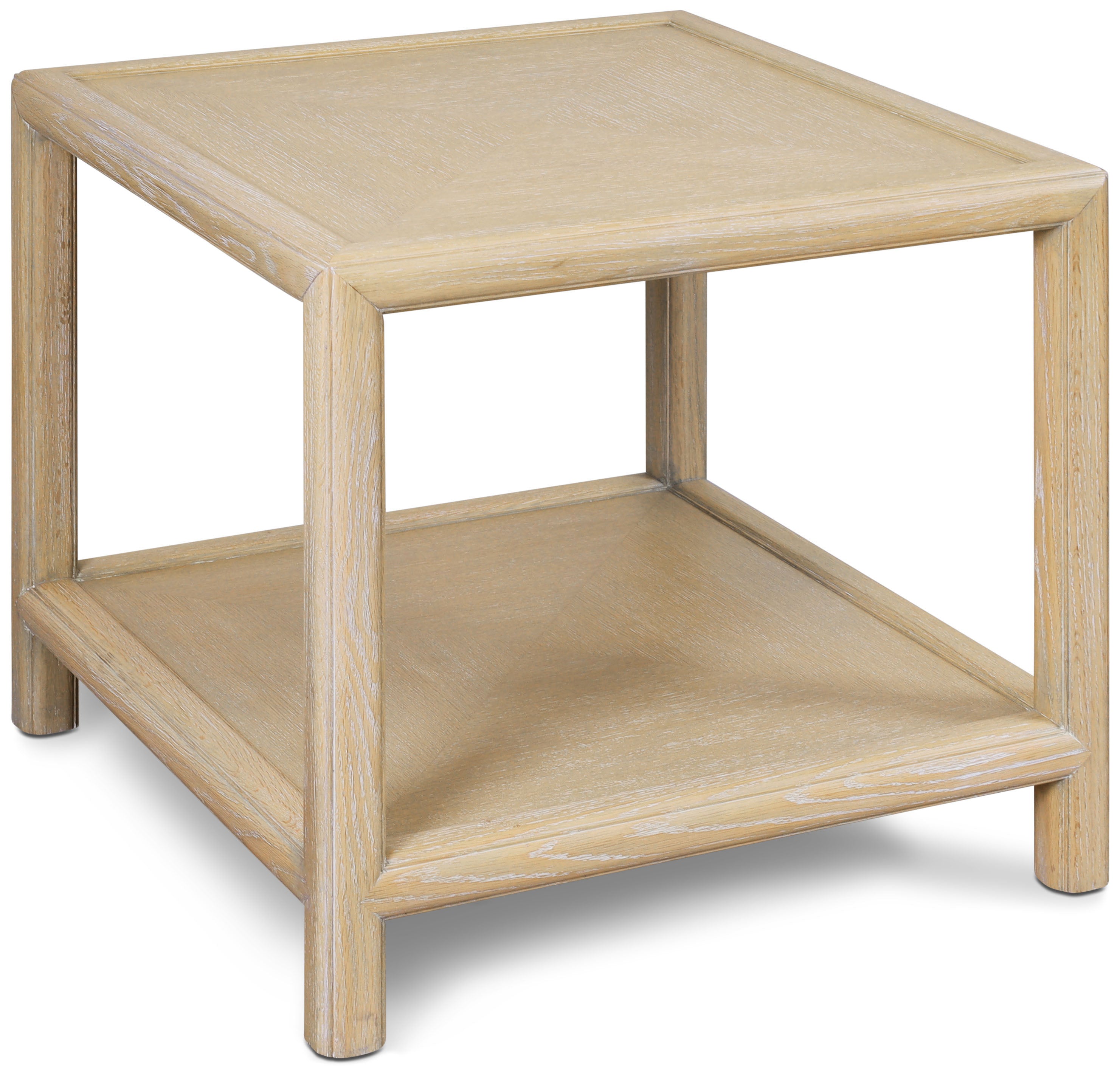 Montauk Square Side Table in Oak Wood, Oak Veneer - Theodore Alexander