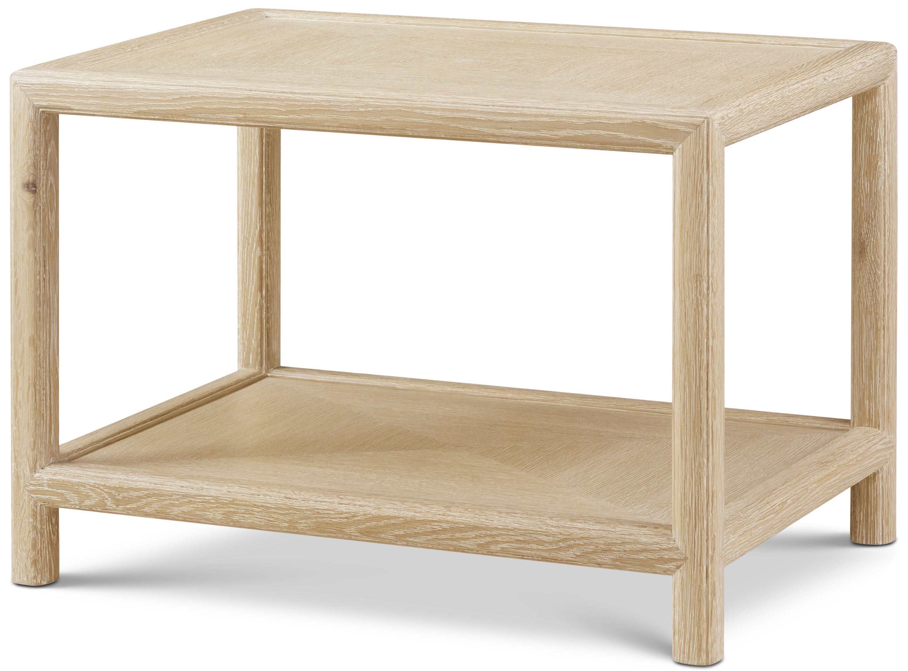Montauk Rectangular Side Table in Oak Wood, Oak Veneer - Theodore Alexander