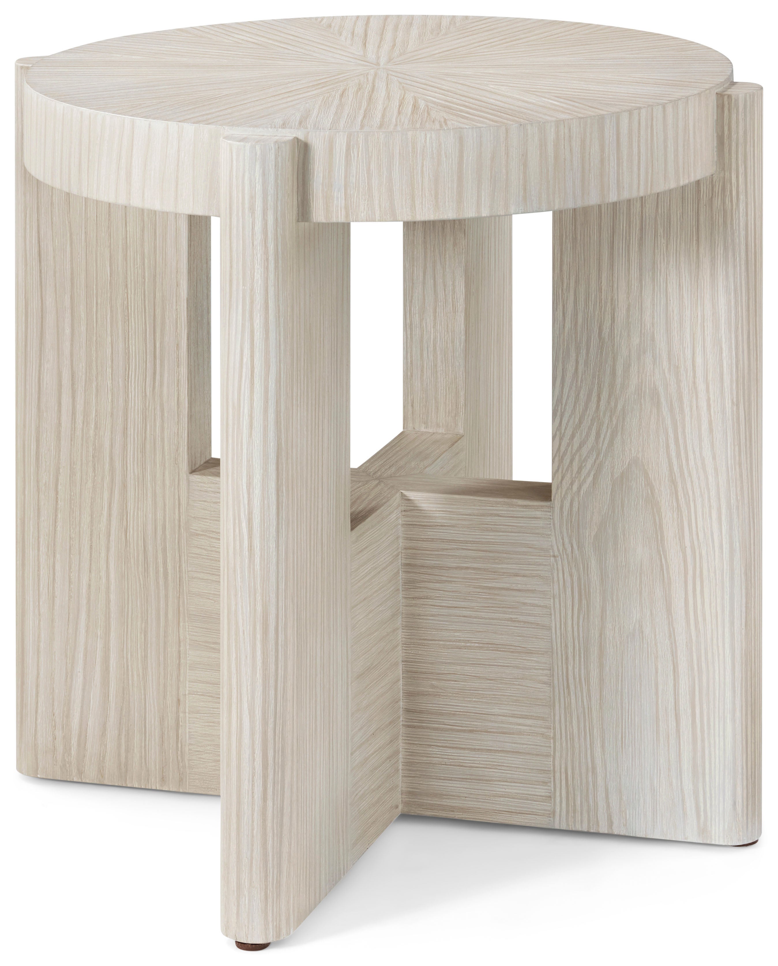 Urbane Round Side Table in Pine Wood, Pine Veneer - Theodore Alexander