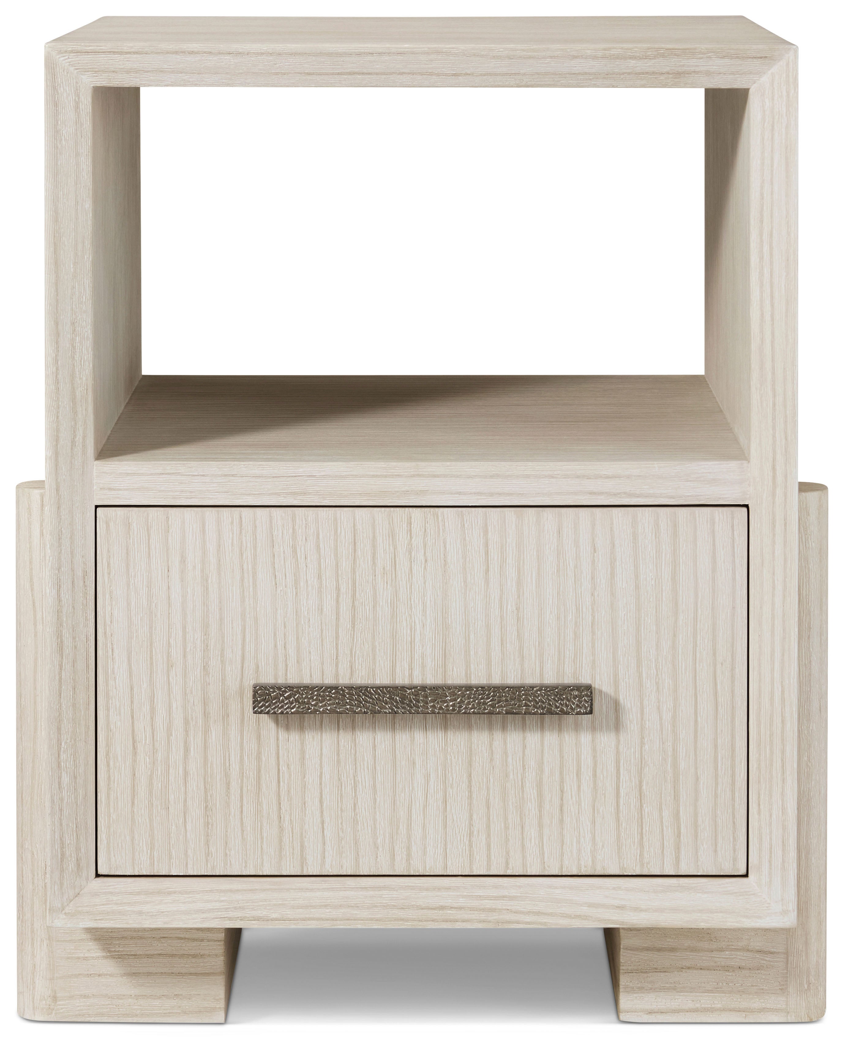 Urbane Single Drawer Nightstand in Wood, Veneer, Aluminium - Theodore Alexander
