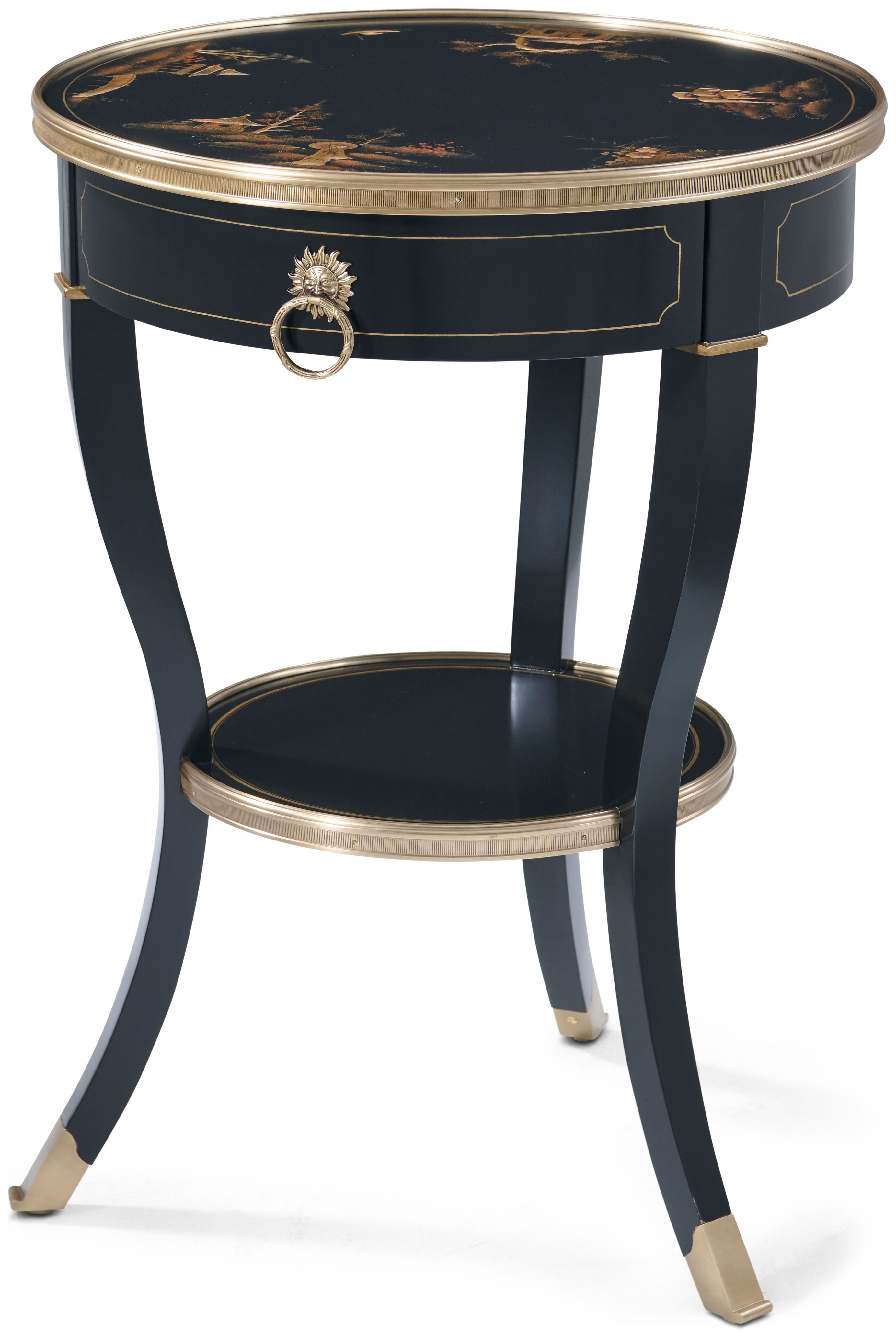 Serenity Lamp Table in Beech Wood, Brass - Theodore Alexander