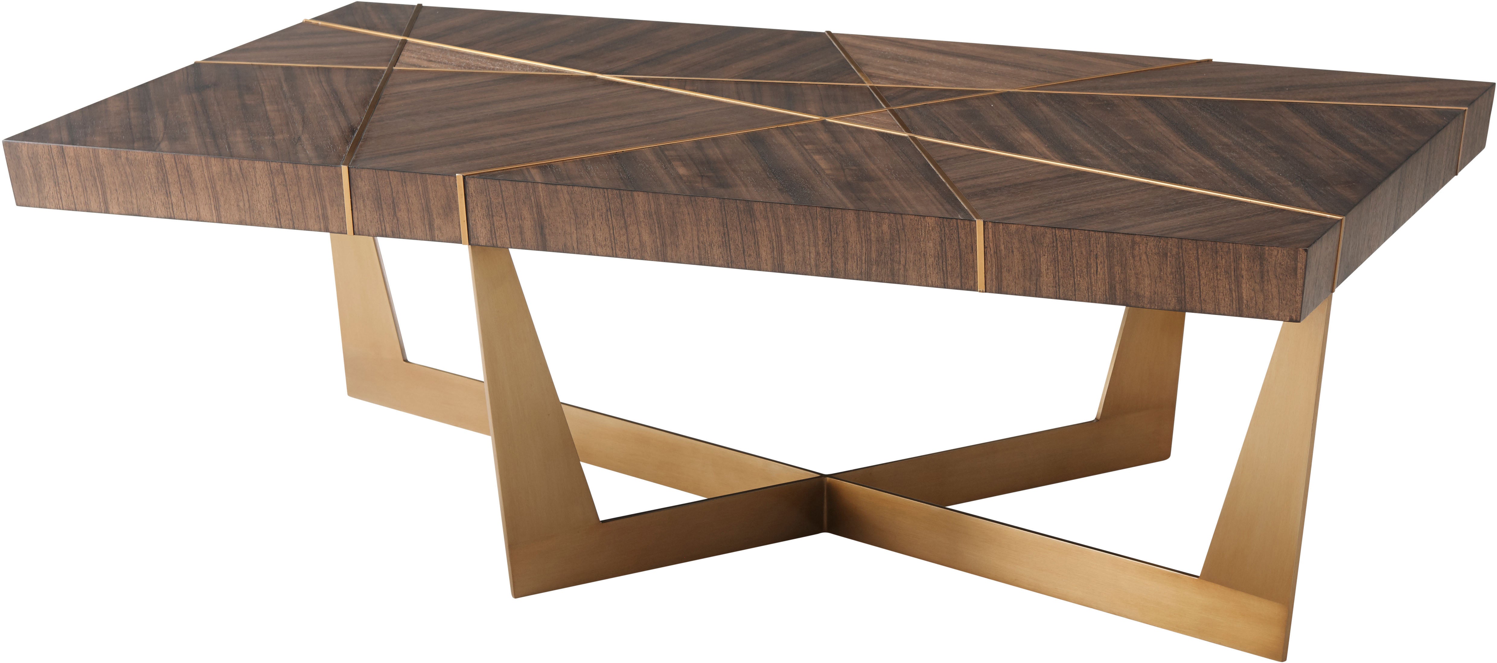 Calais Rectangular Cocktail Table in Paldao Veneer, Steel - Theodore Alexander