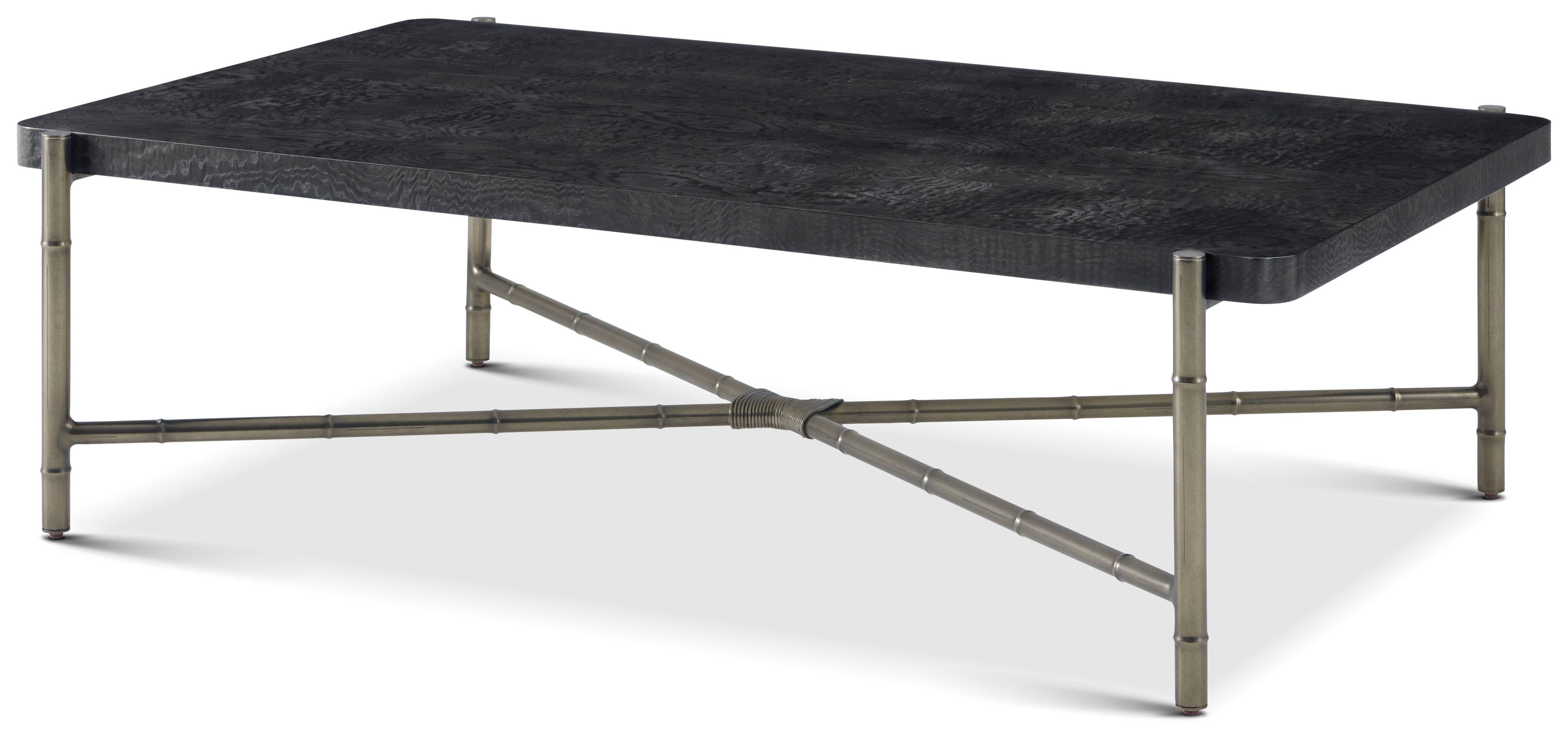 Kesden Cocktail Table in VCF1798_silent_black_MCF586_kesden_brass / Brass, Wood, Veneer - Theodore Alexander