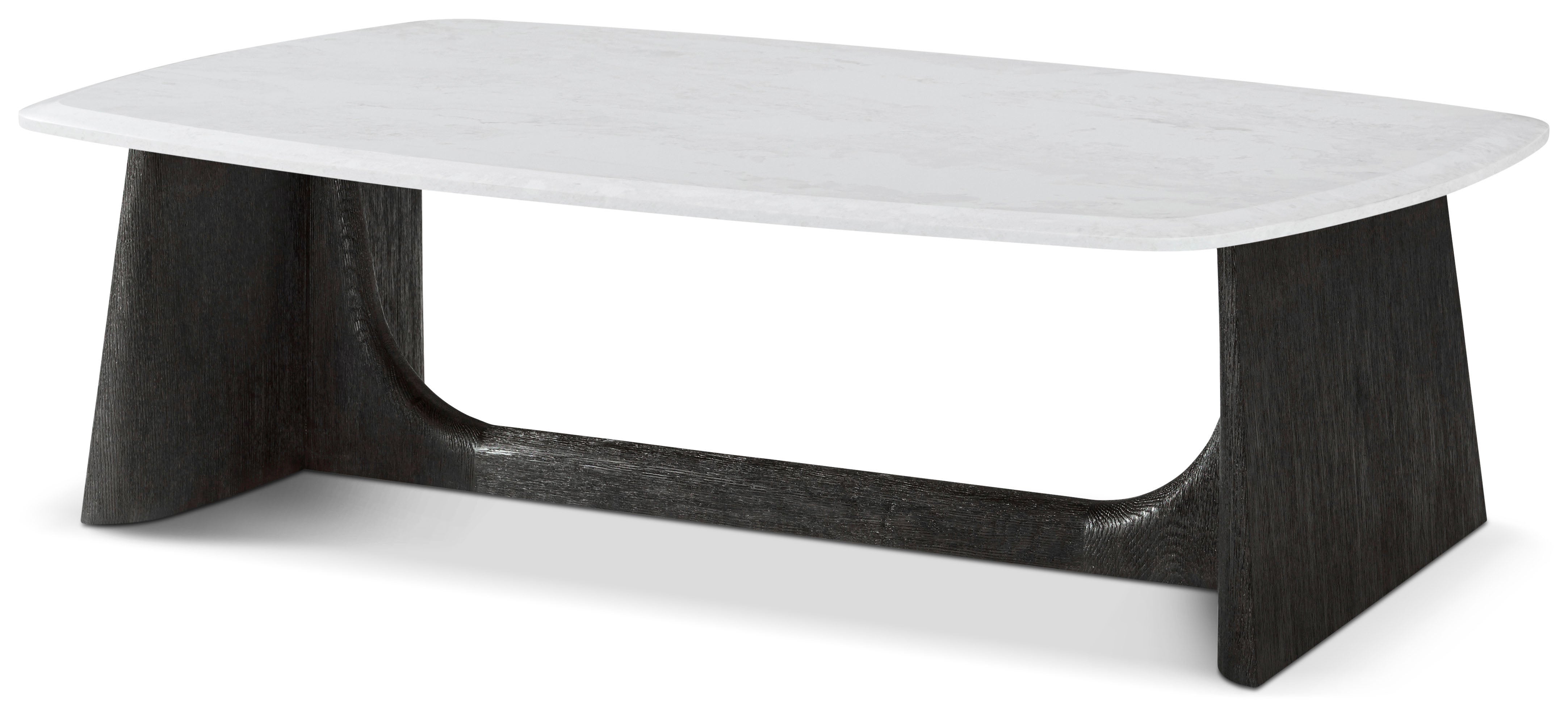 Repose Wooden Coffee Table Quartz Top in PCF1186.1L2HA3F_Charcoal_Oak / Wood, Quartz - Theodore Alexander